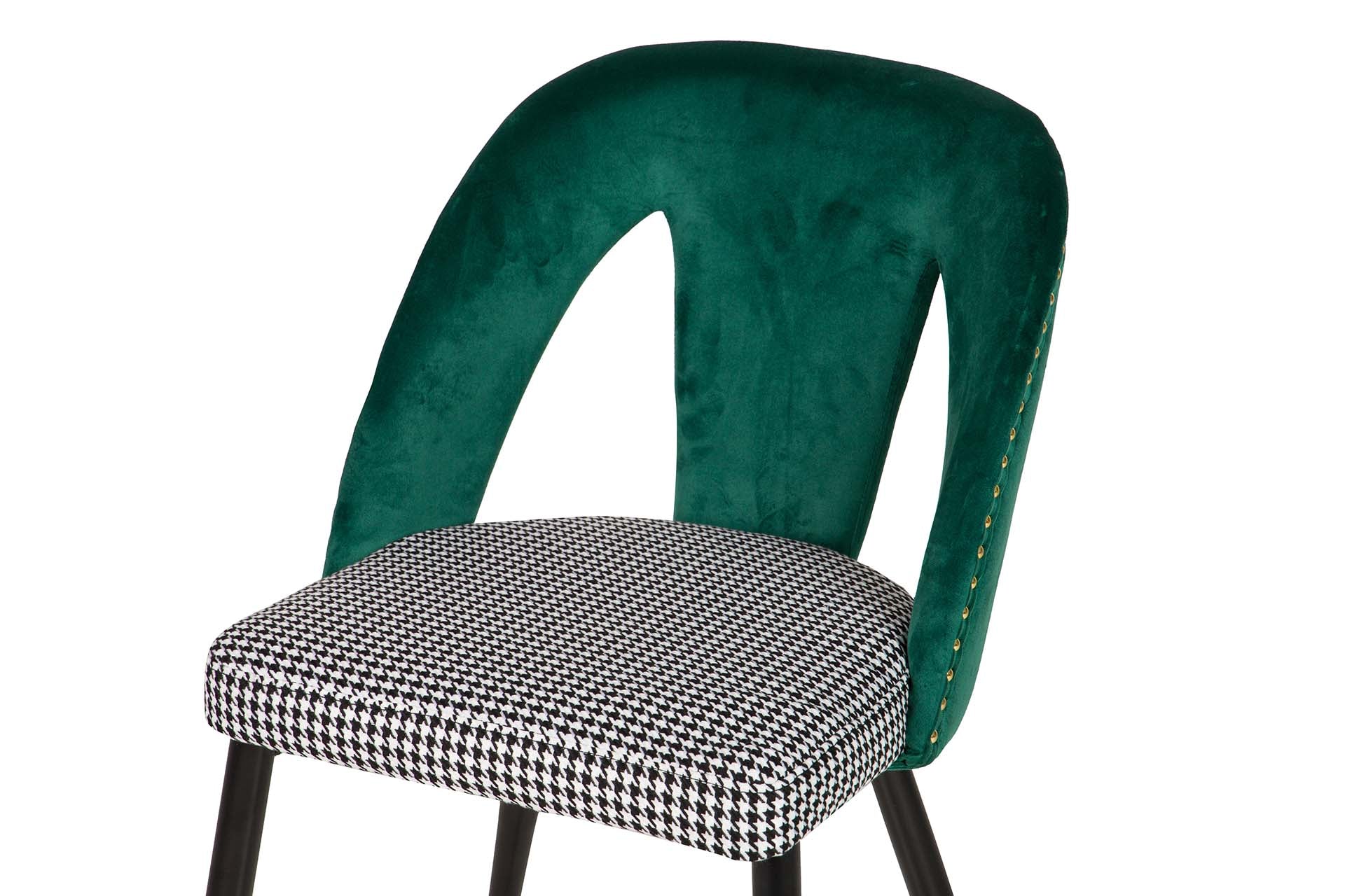 SILLA TACHUELAS VELVET VERDE STOWE 49x54x82 CM - Min.2 uds