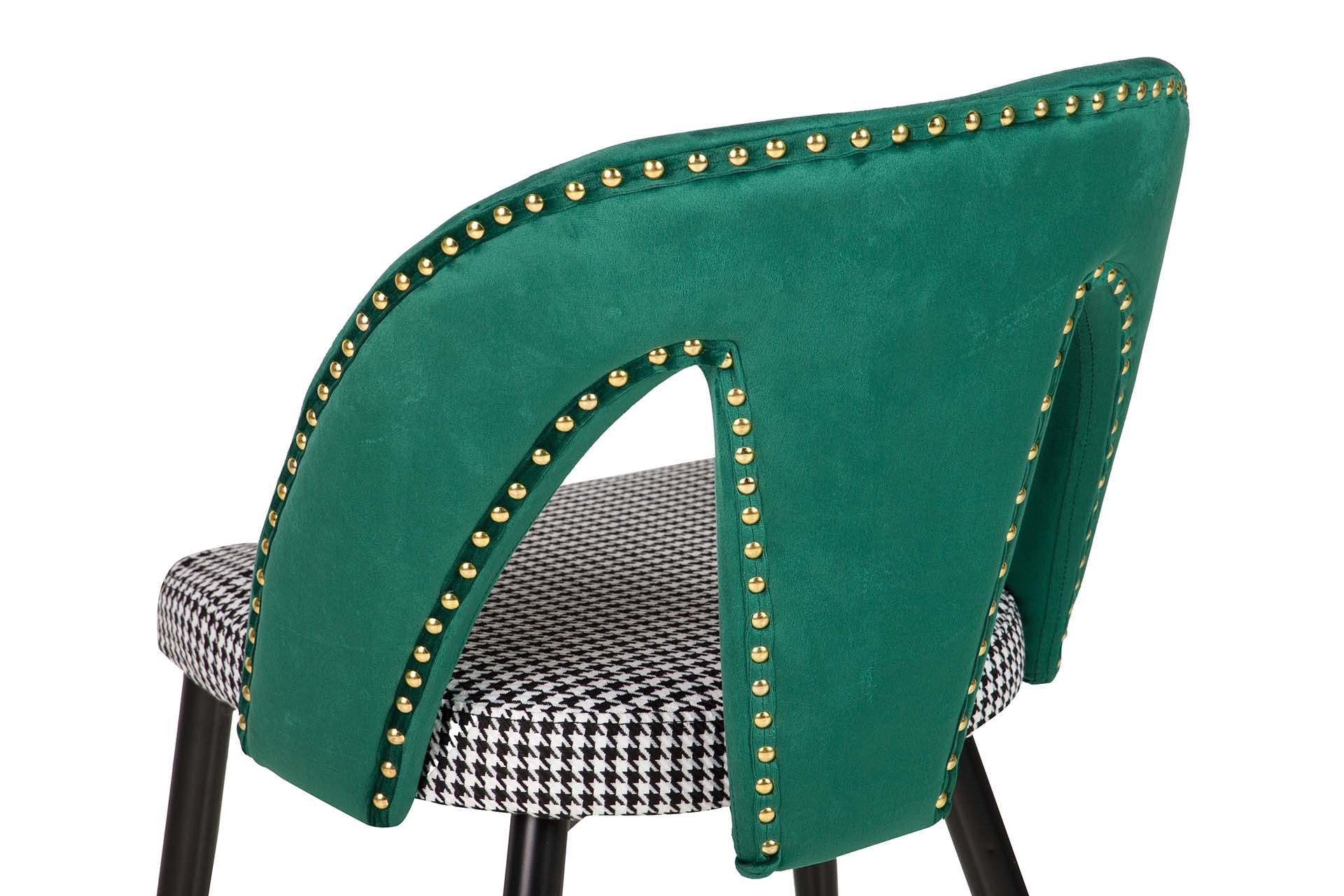 SILLA TACHUELAS VELVET VERDE STOWE 49x54x82 CM - Min.2 uds