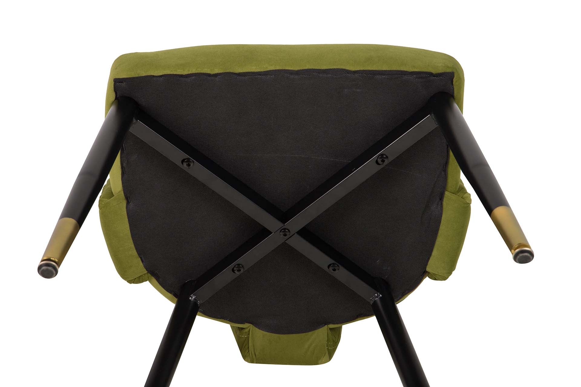 SILLA TACHUELAS VELVET VERDE STOWE 49x54x82 CM - Min.2 uds