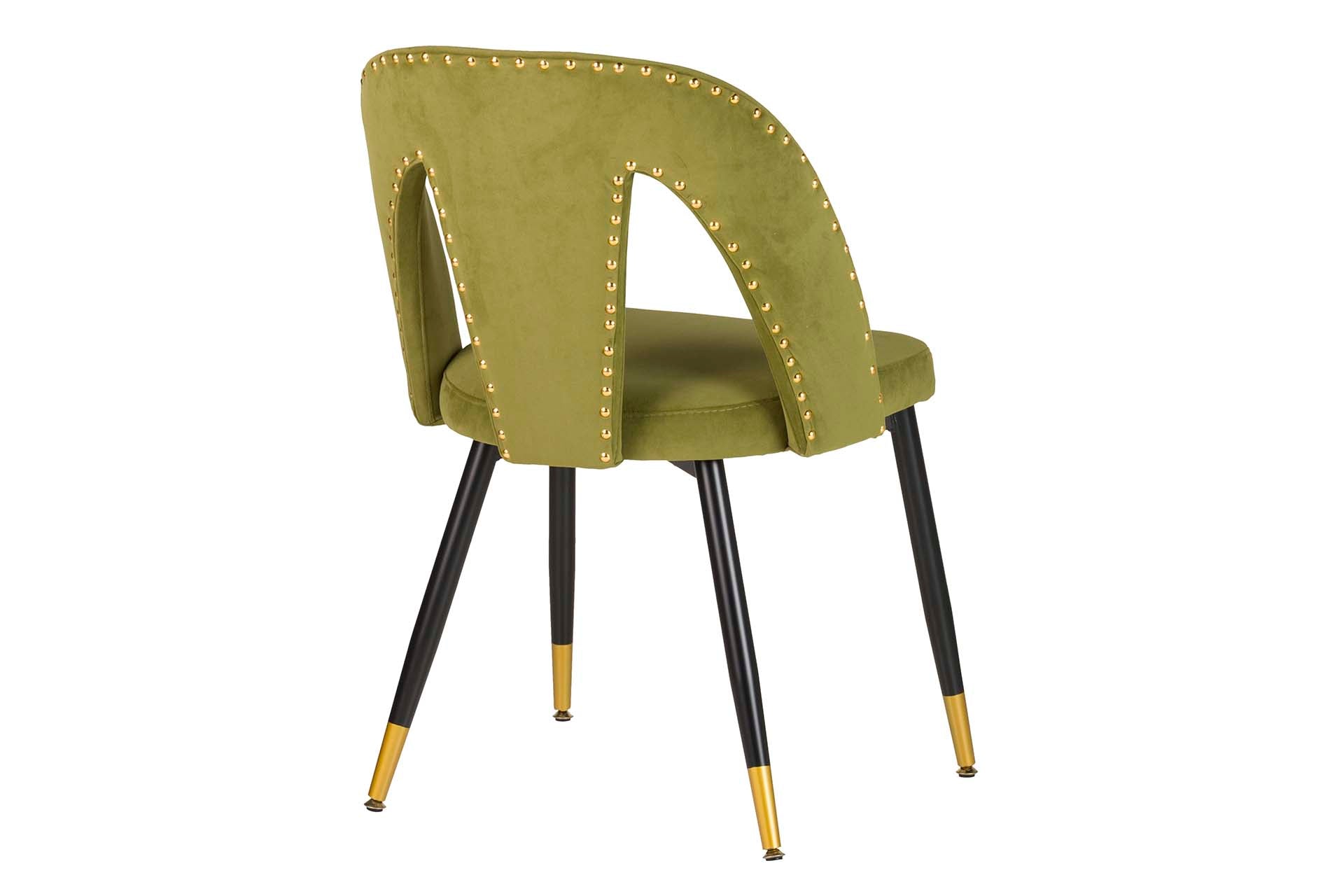 SILLA TACHUELAS VELVET VERDE STOWE 49x54x82 CM - Min.2 uds