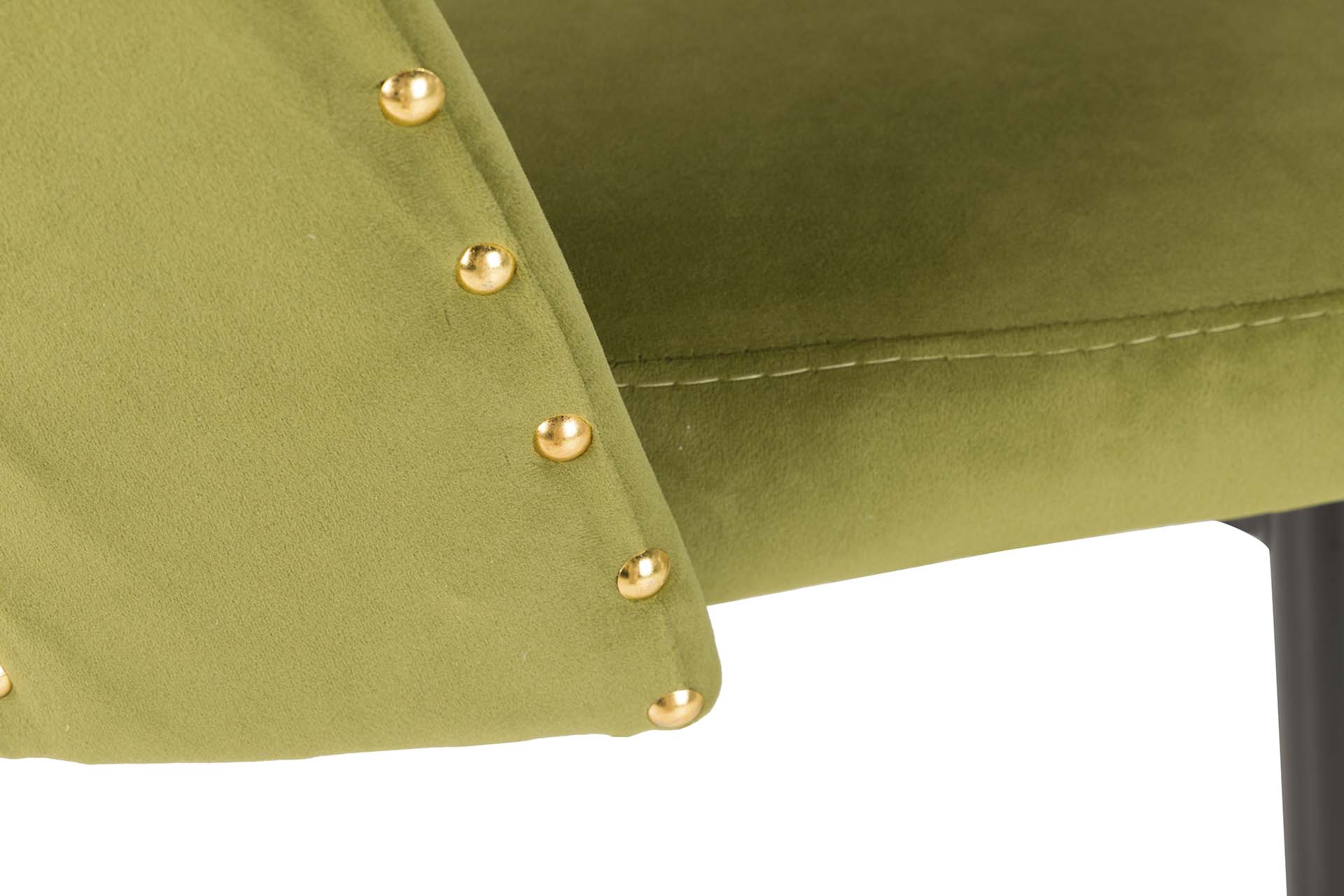 SILLA TACHUELAS VELVET VERDE STOWE 49x54x82 CM - Min.2 uds