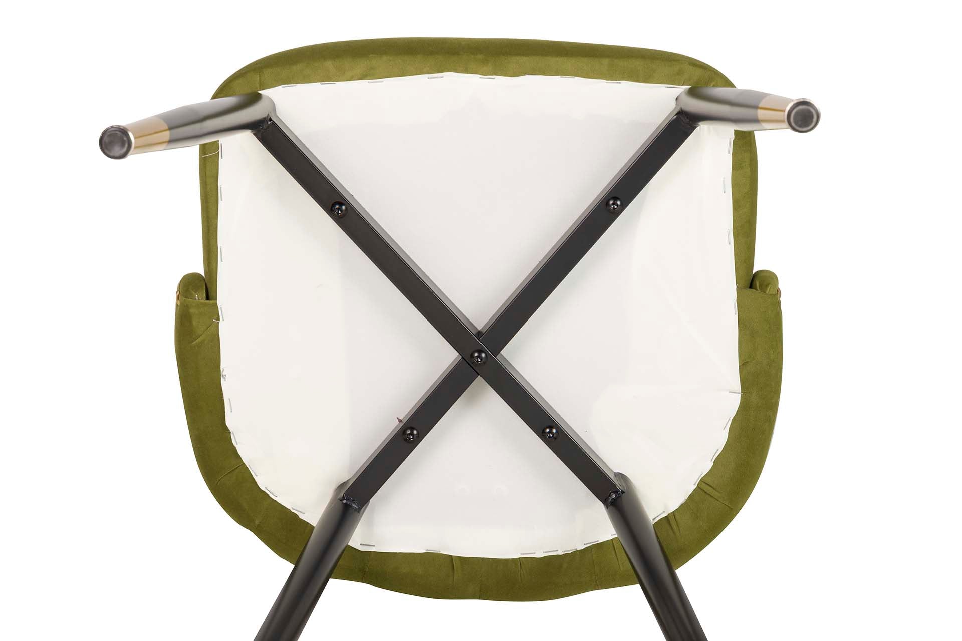 SILLA TACHUELAS VELVET VERDE ASPEN 49x54x82 CM - Min.2 uds