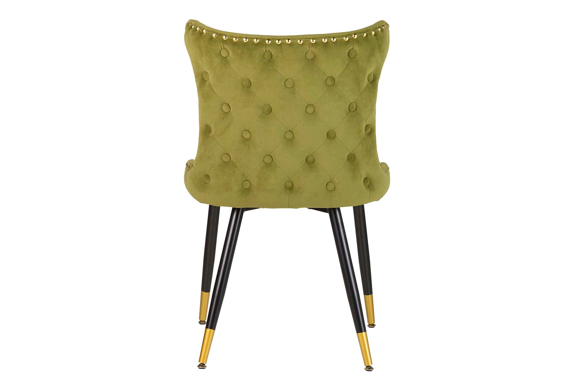 SILLA TACHUELAS VELVET VERDE ASPEN 49x54x82 CM - Min.2 uds