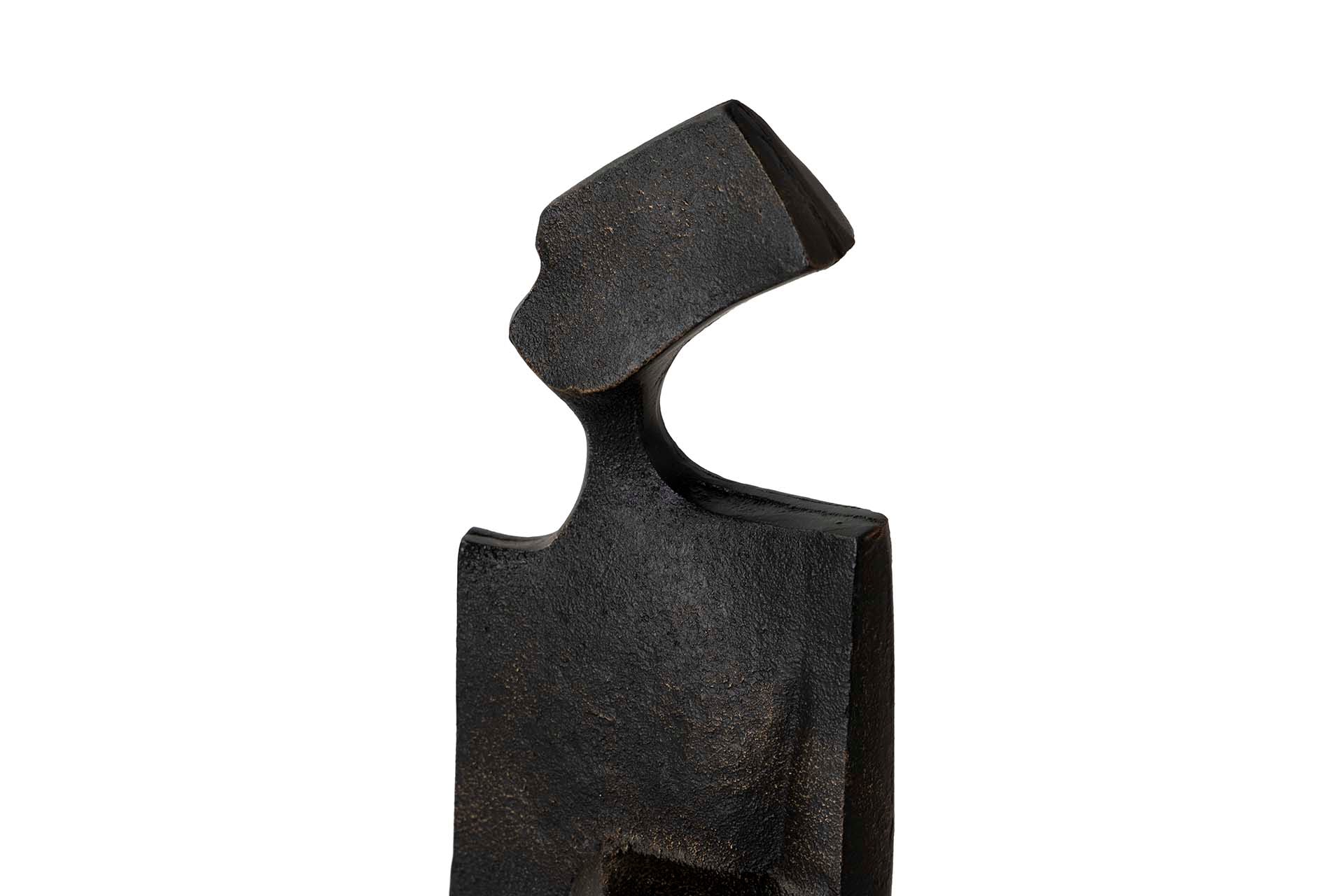 FIGURA DECORATIVA MUJER METAL NEGRA 22x8x28 CM