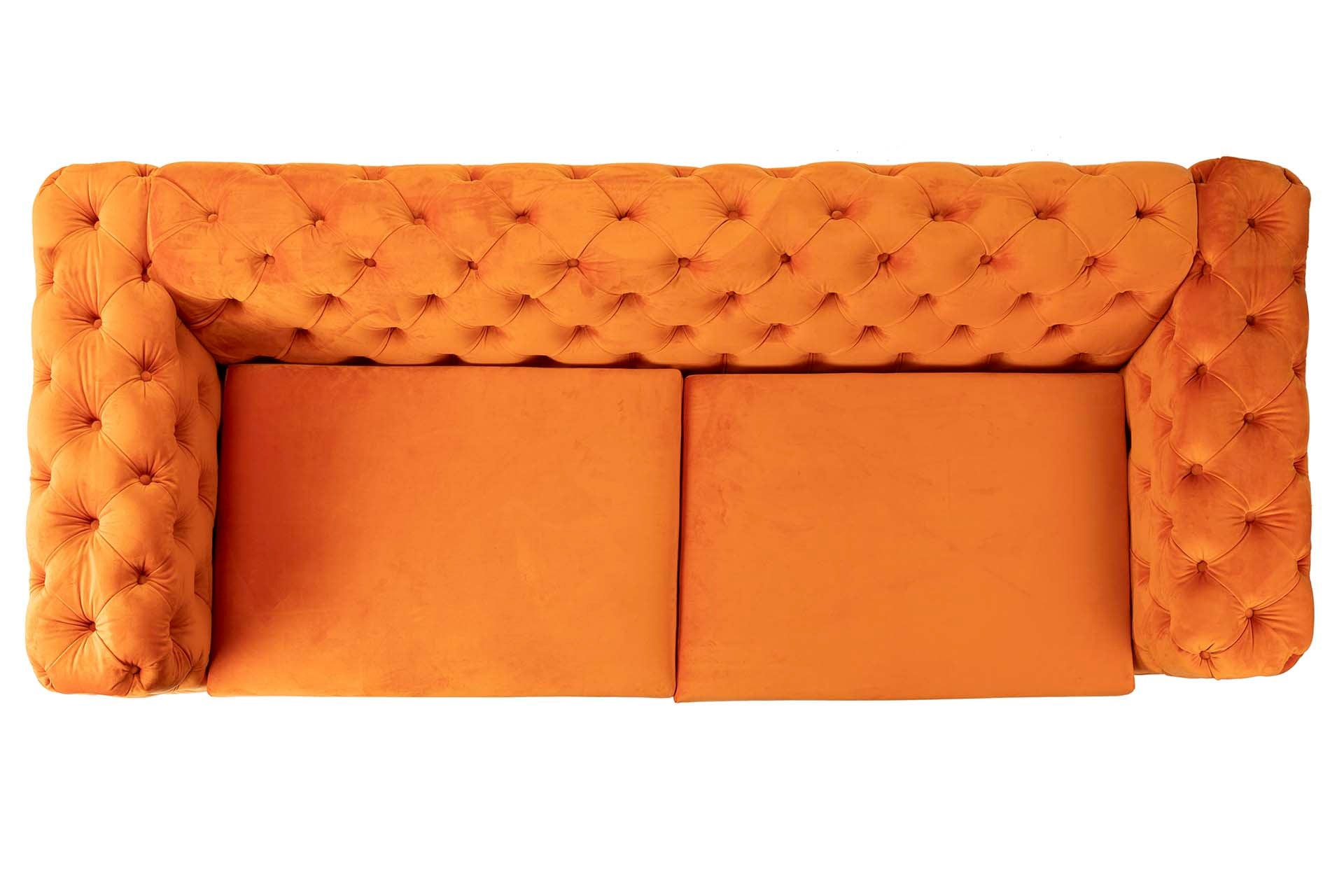 SOFA PATAS ACERO INOX. VELVET MOLES 230x94x71 CM