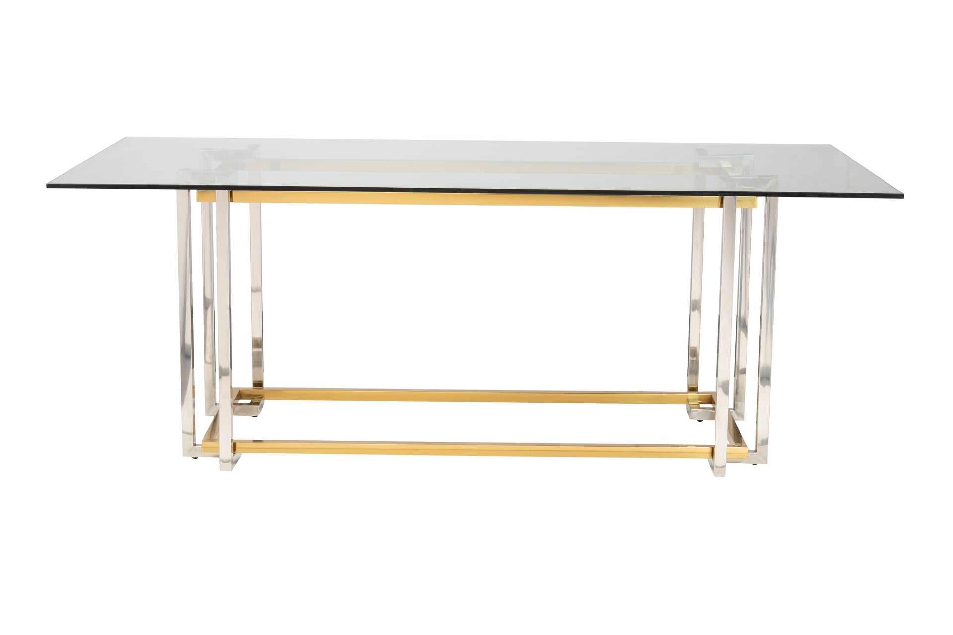 MESA COMEDOR INOX / CRISTAL KAZAN 200x100x75 CM