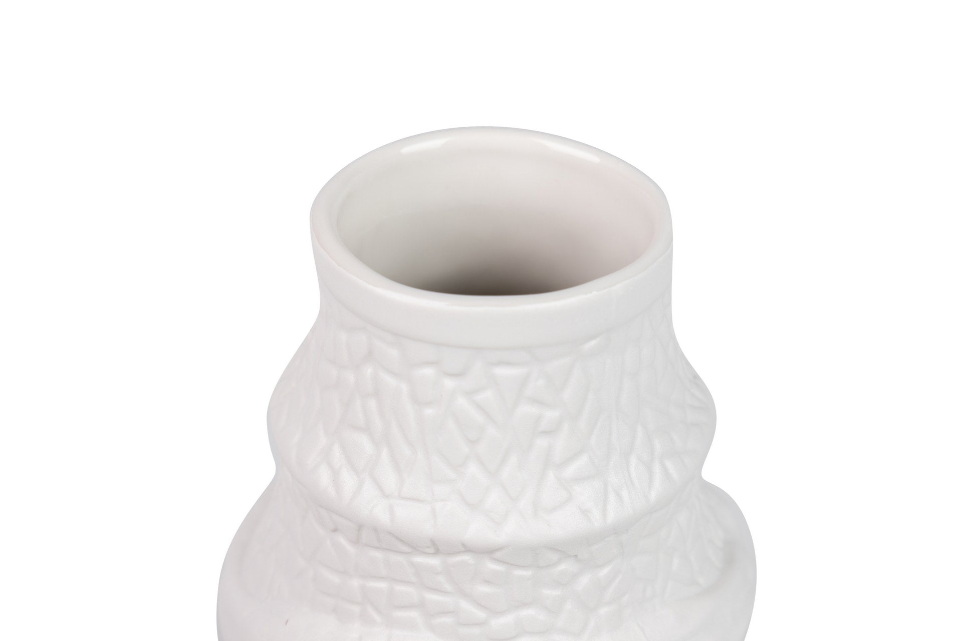 FLORERO CERAMICA BLANCO ITACA 35x14x39 CM