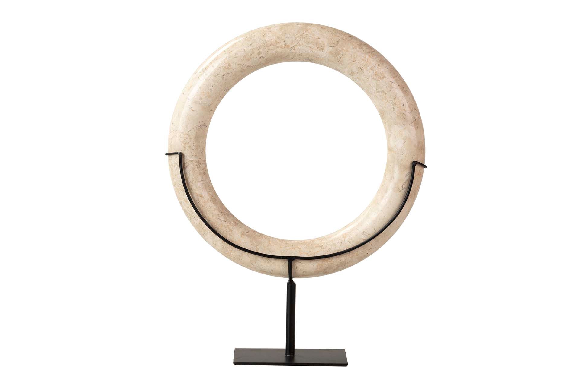 FIGURA DECORATIVA CIRCULO BLANCO 36x10x46 CM