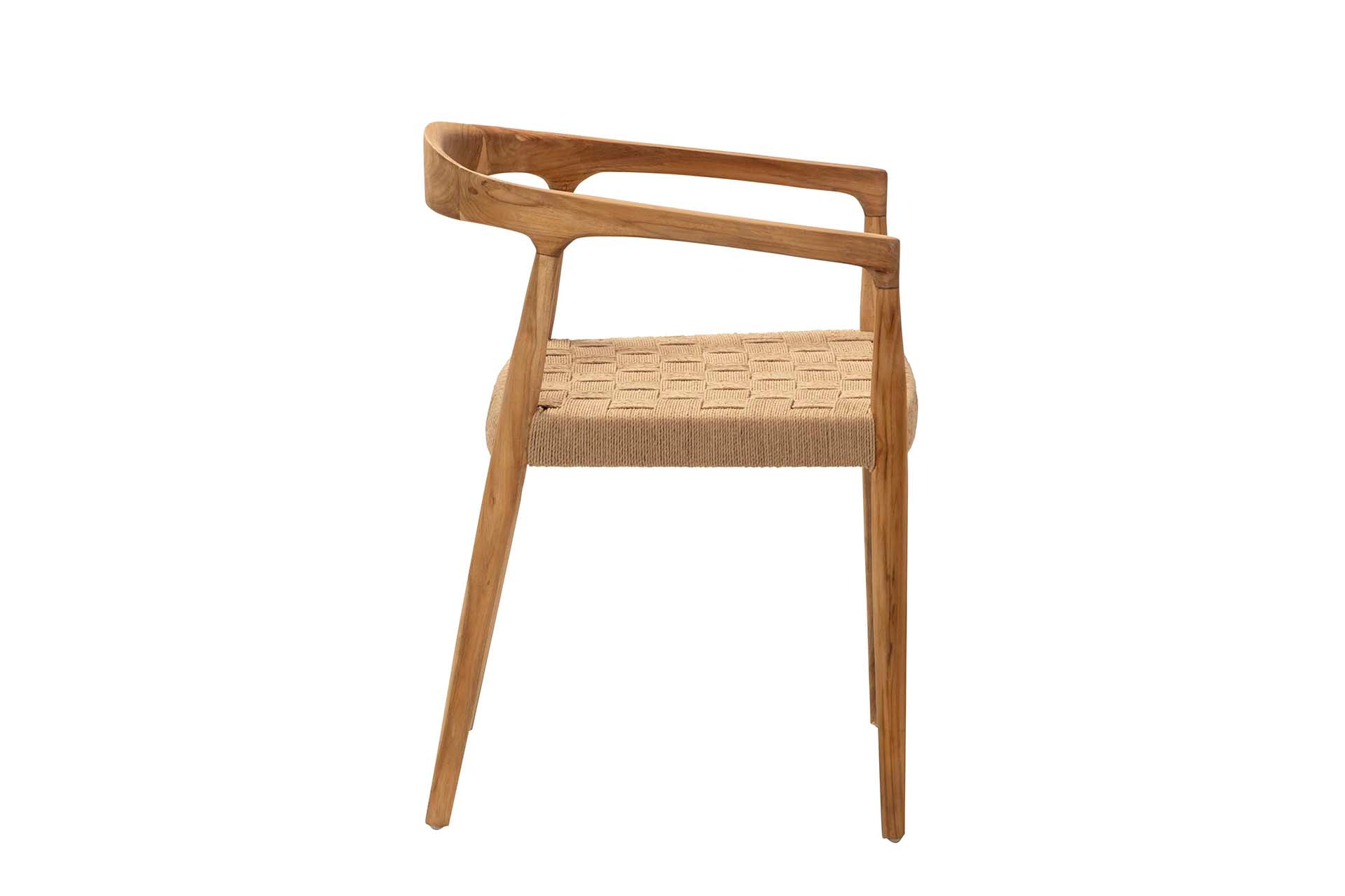 SILLA MADERA TEKA CUERDA 58x55x72 CM