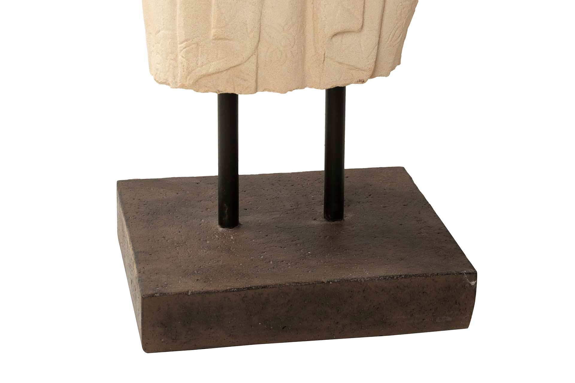 FIGURA TORSO HOMBRE TERRACOTA BLANCO 40x35x130 CM