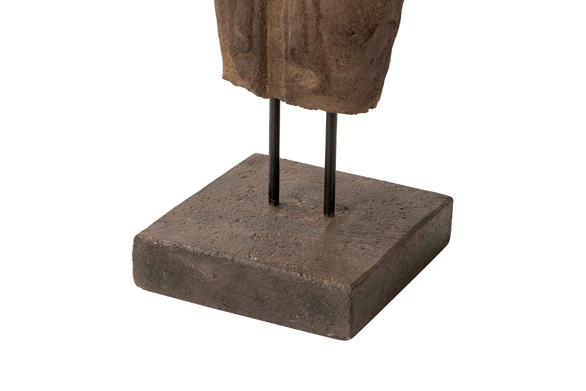 FIGURA TORSO HOMBRE PIEDRA MARRON 20x20x70 CM