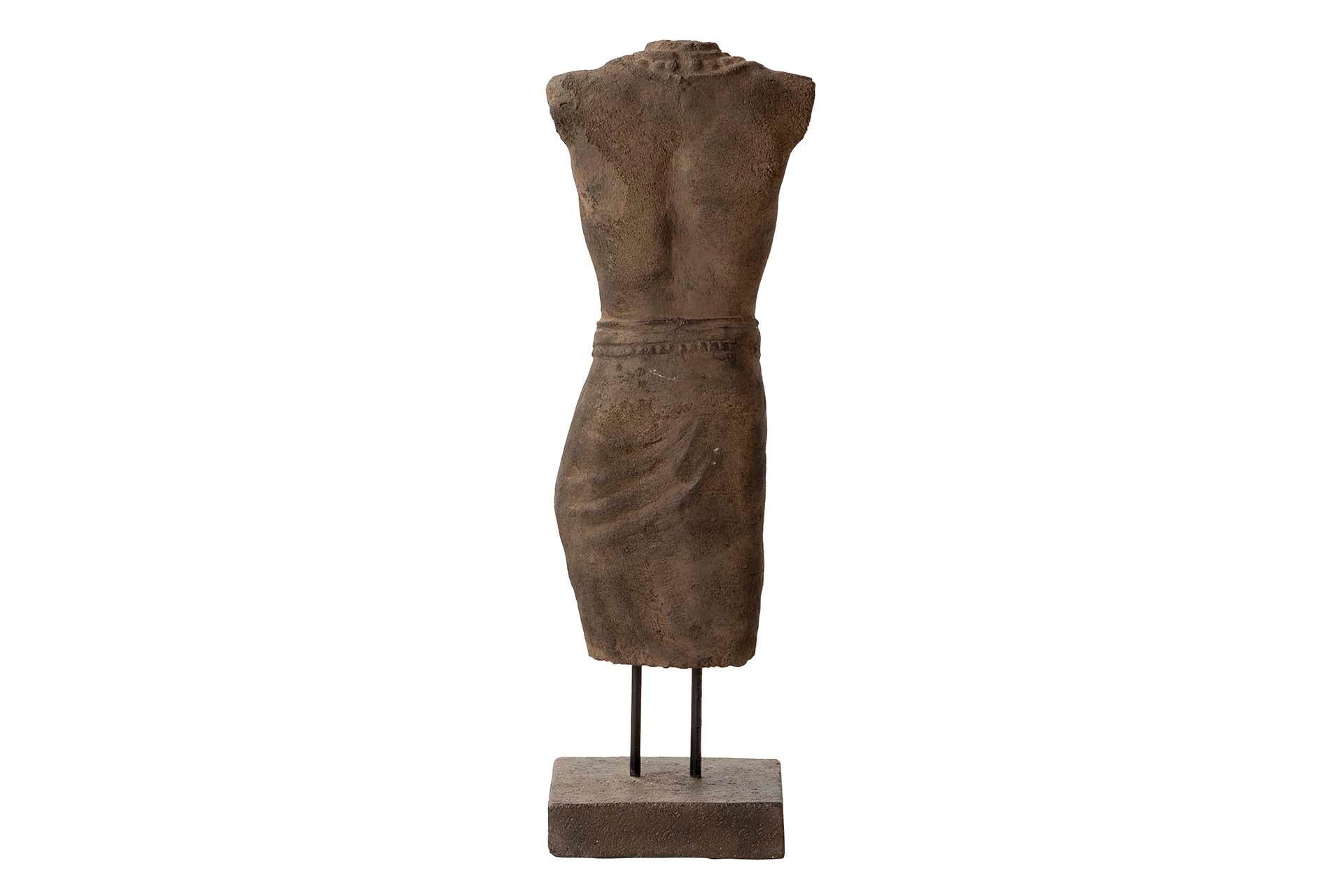 FIGURA TORSO HOMBRE PIEDRA MARRON 20x20x70 CM