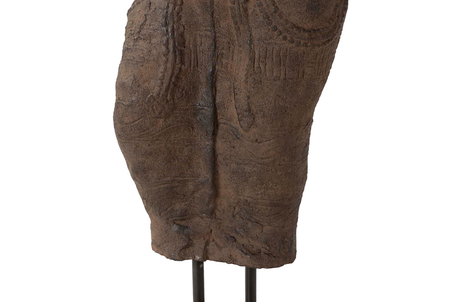 FIGURA TORSO MUJER PIEDRA MARRON 20x20x60 CM