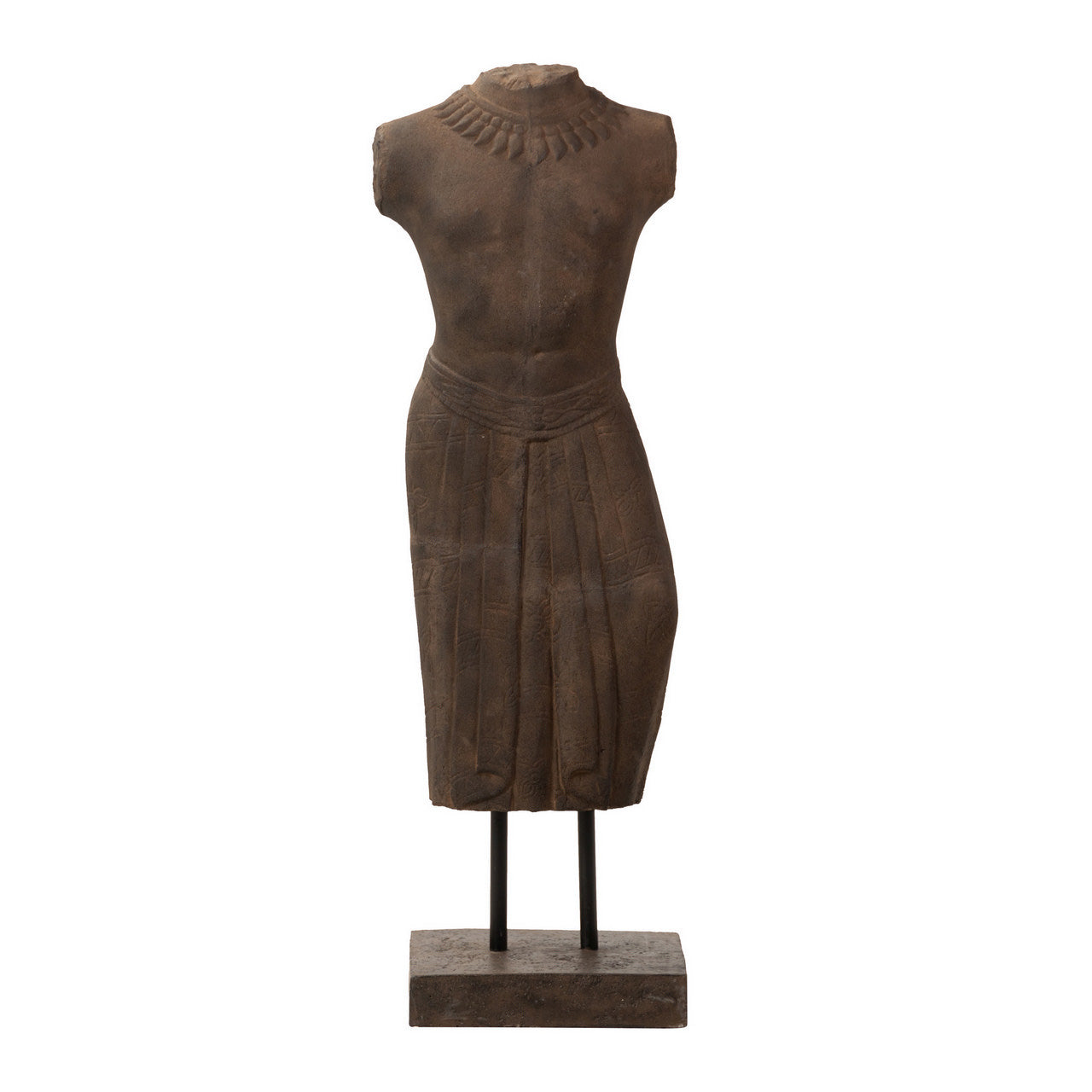 FIGURA TORSO HOMBRE TERRACOTA MARRON 40x35x120 CM