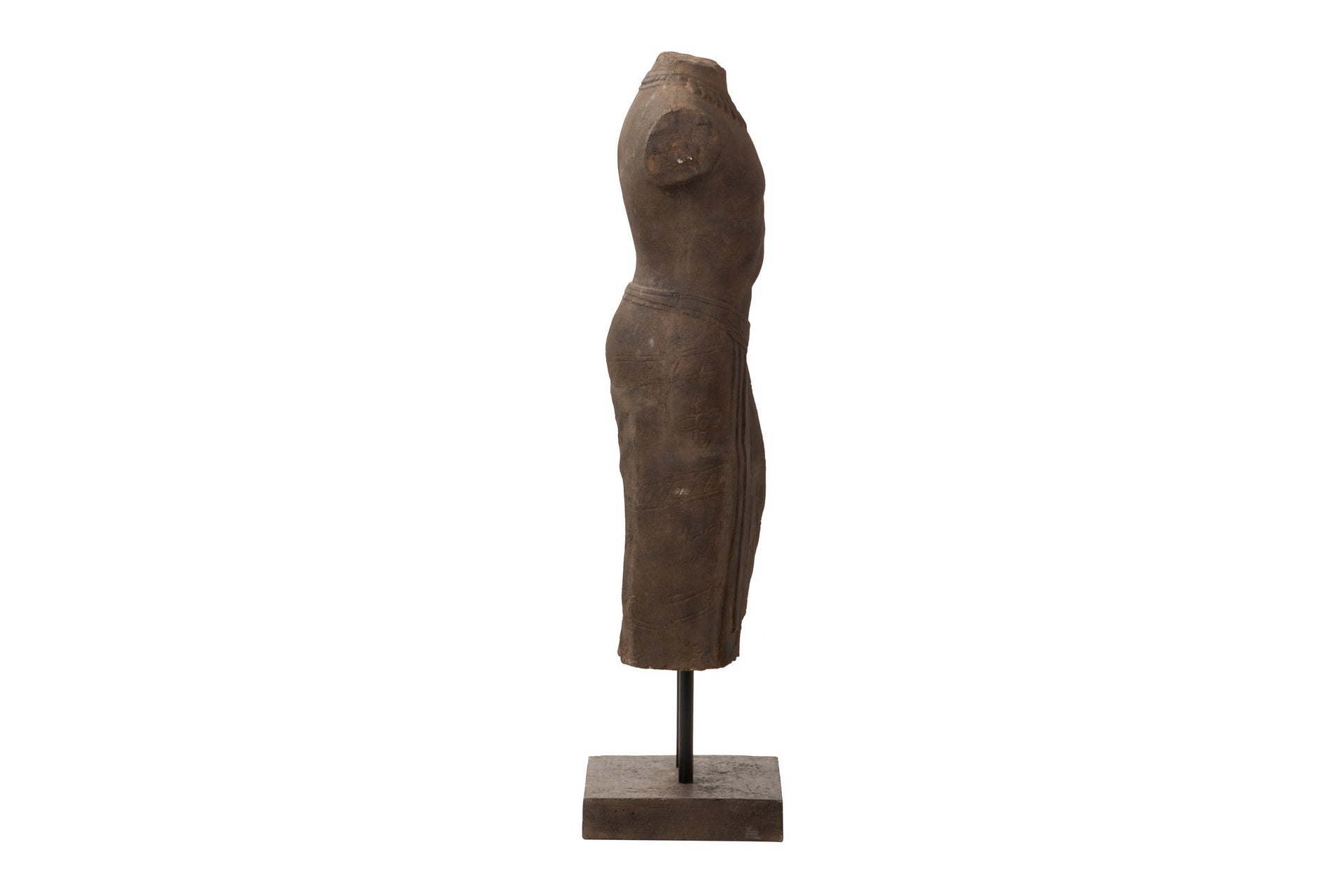 FIGURA TORSO HOMBRE TERRACOTA MARRON 40x35x120 CM