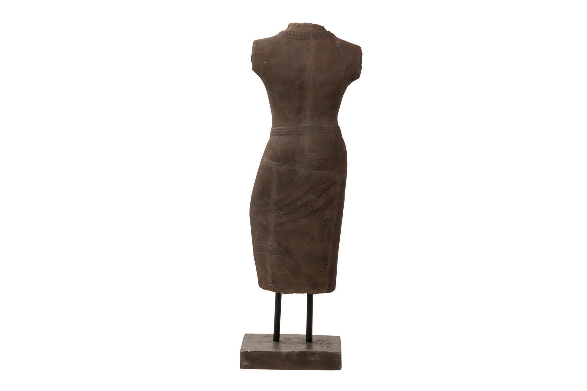 FIGURA TORSO HOMBRE TERRACOTA MARRON 40x35x120 CM