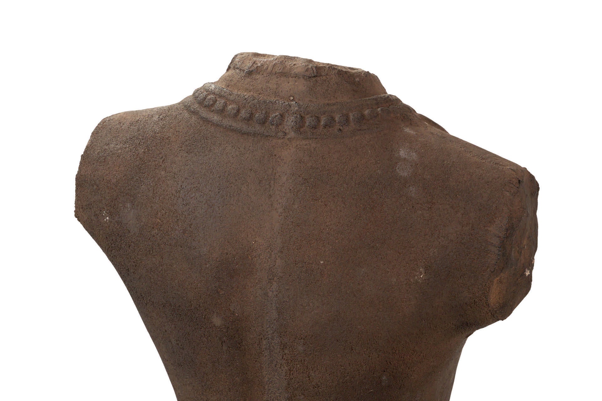 FIGURA TORSO HOMBRE TERRACOTA MARRON 40x35x120 CM