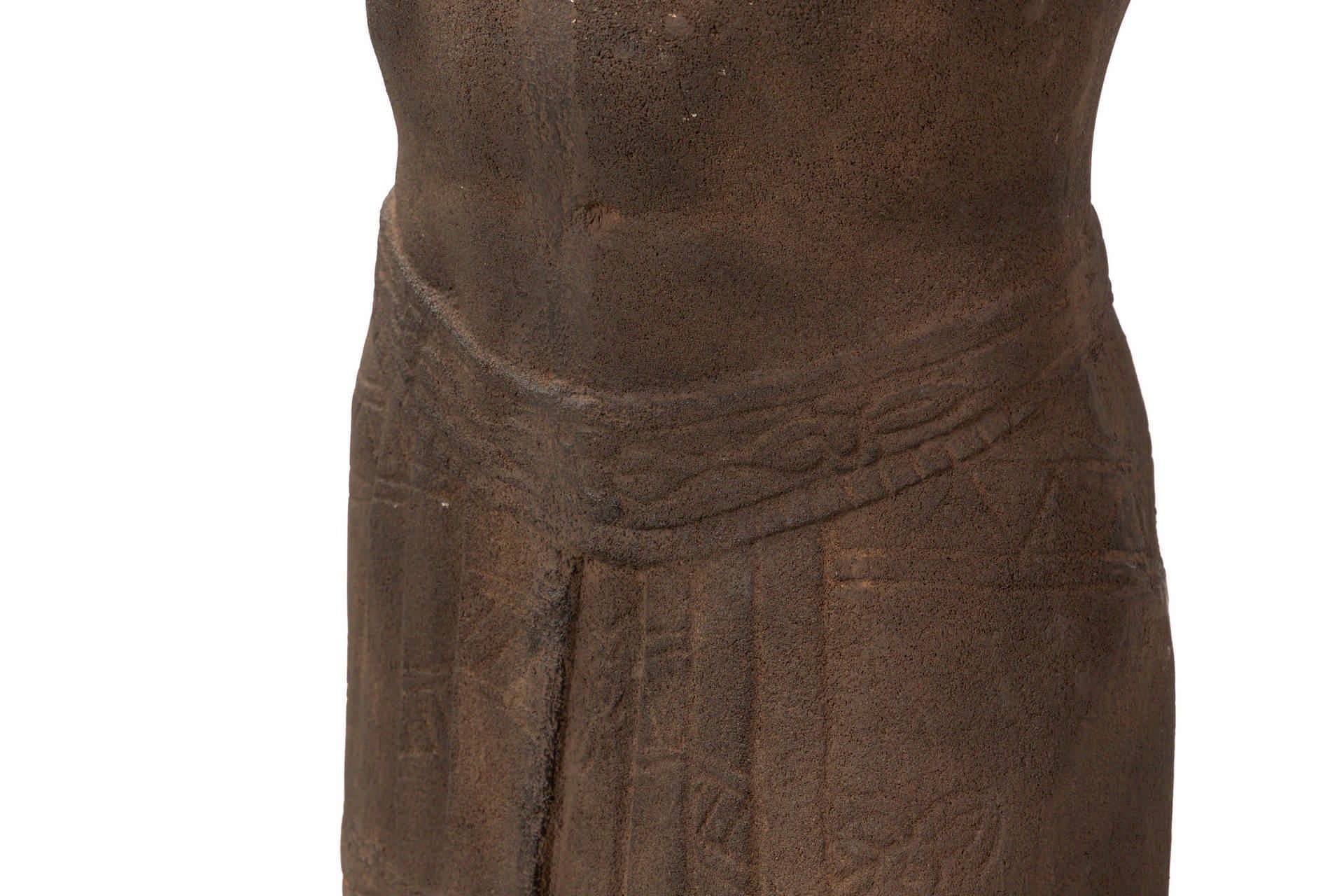 FIGURA TORSO HOMBRE TERRACOTA MARRON 40x35x120 CM