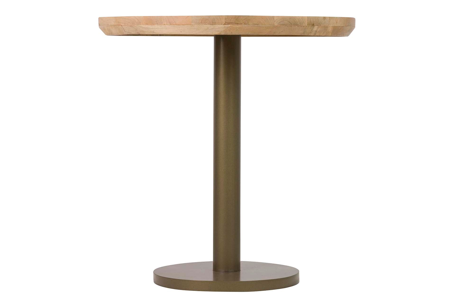 MESA COMEDOR MADERA MANGO METAL MARRON 70x70x72 CM