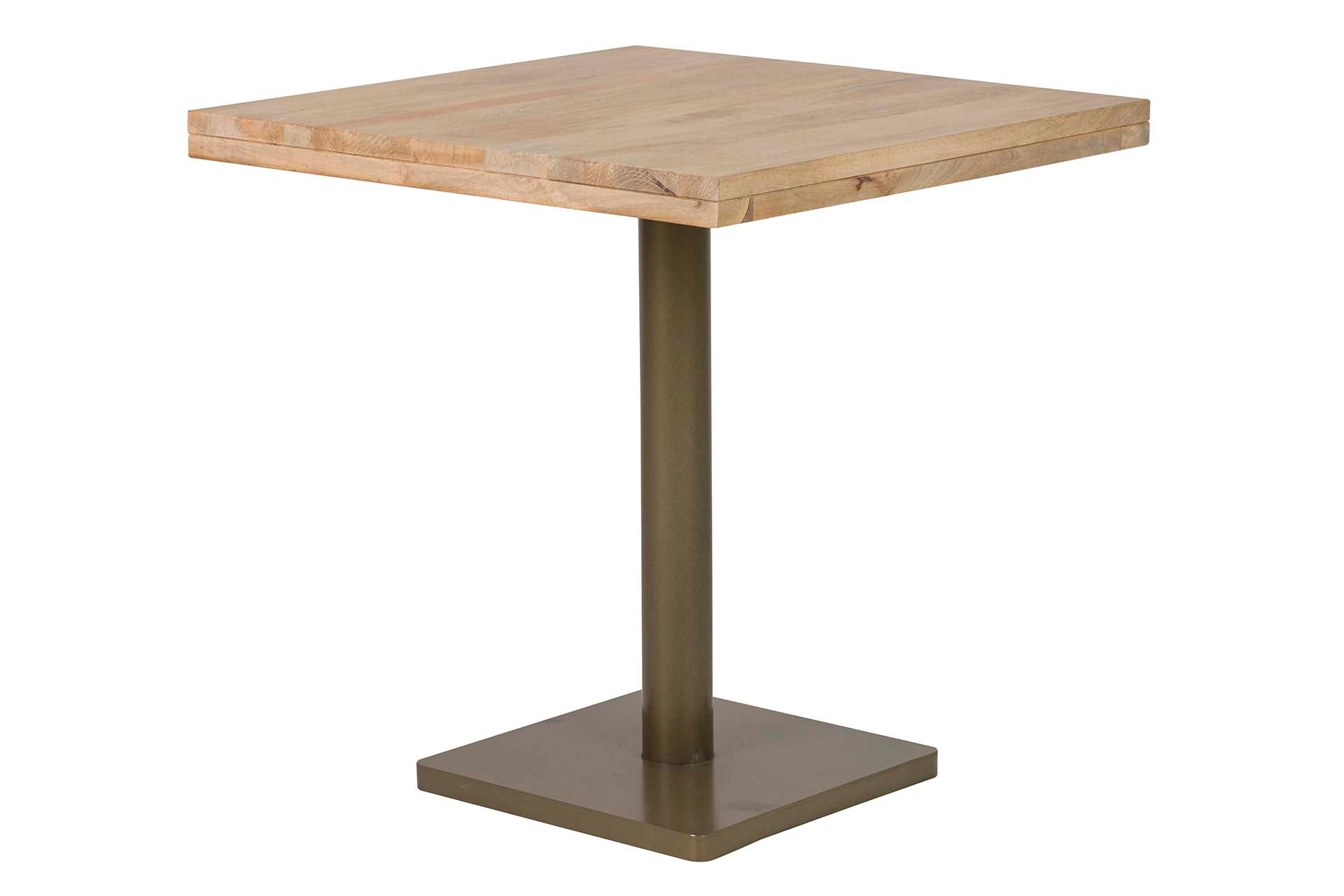 MESA COMEDOR MADERA MANGO METAL MARRON 70x70x72 CM