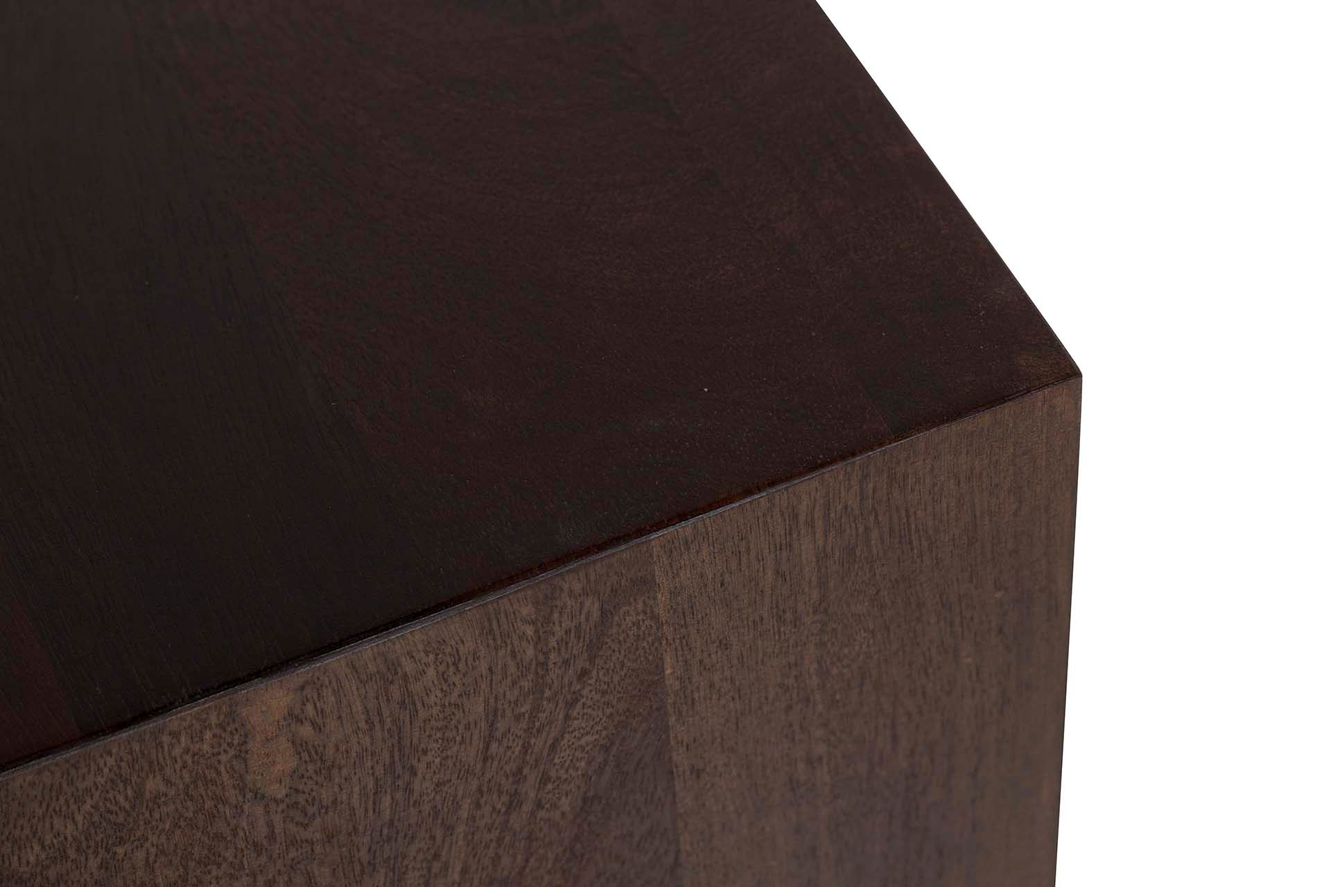 MESITA MADERA MANGO METAL MARRON VELORA 40x40x50CM