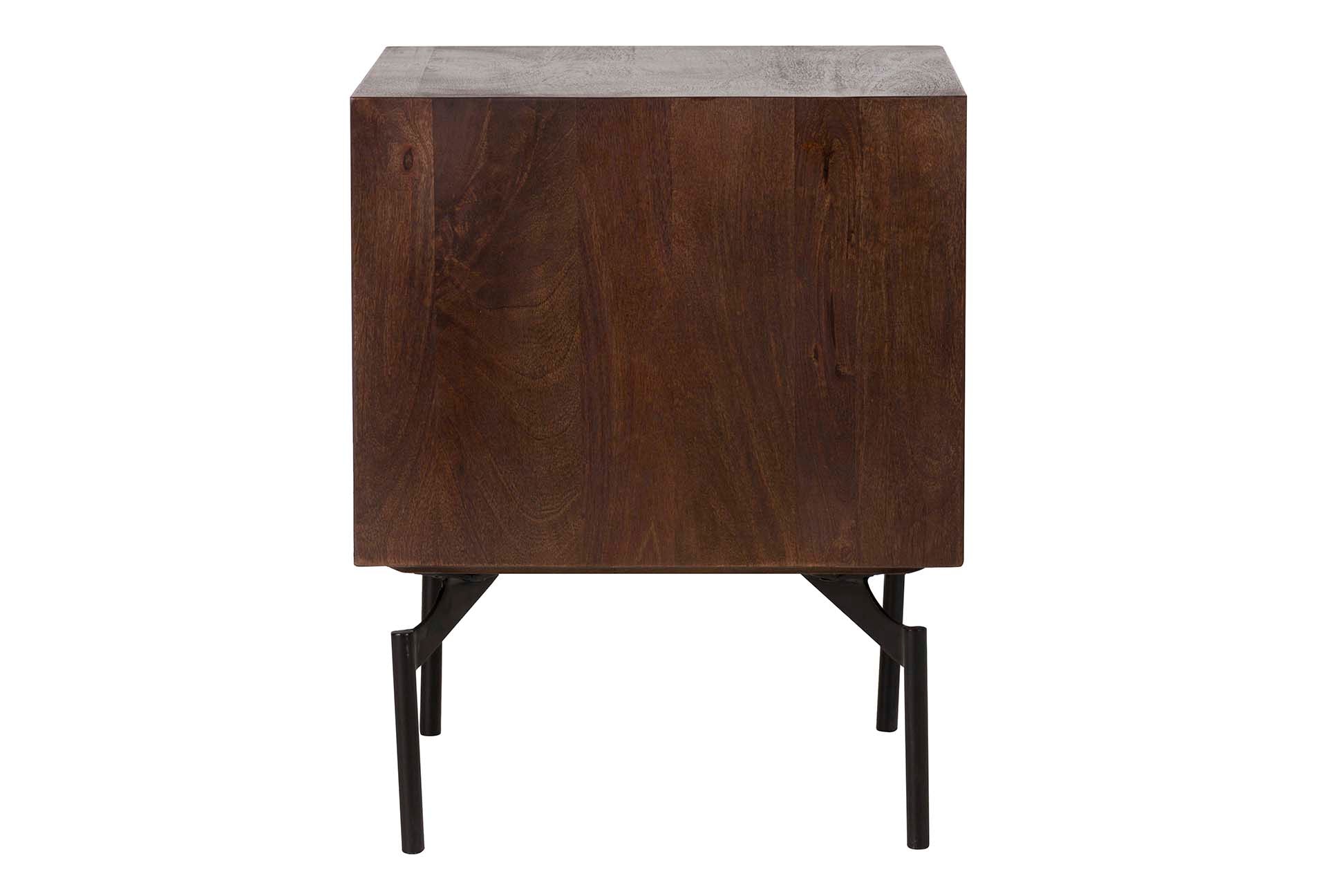 MESITA MADERA MANGO METAL MARRON VELORA 40x40x50CM