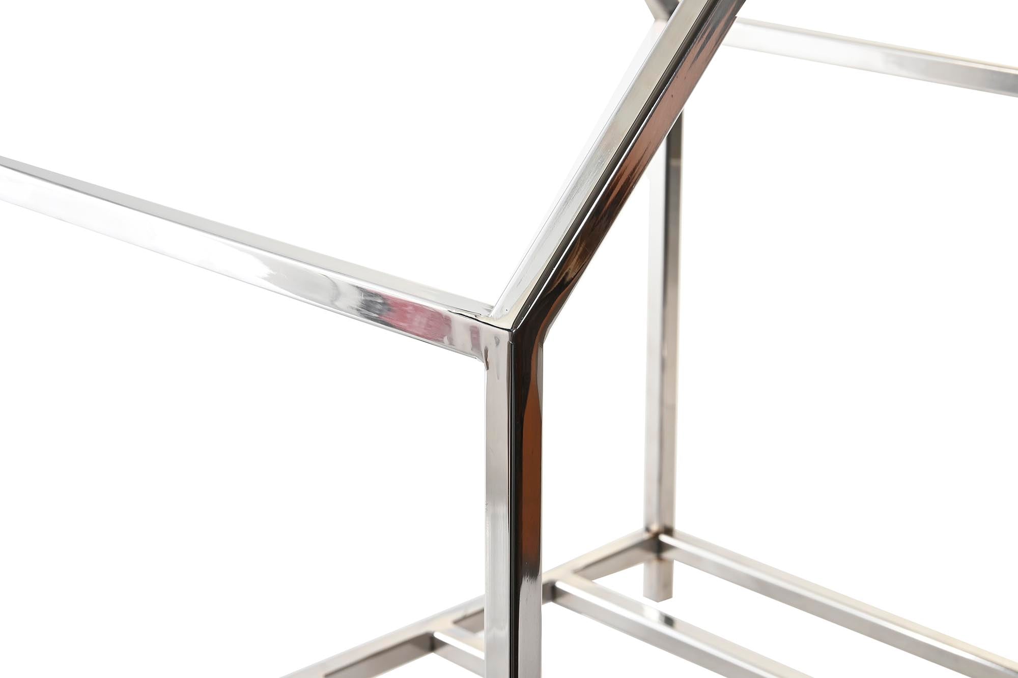 Leñera Inox 40X30X50 Niquelado Plateado