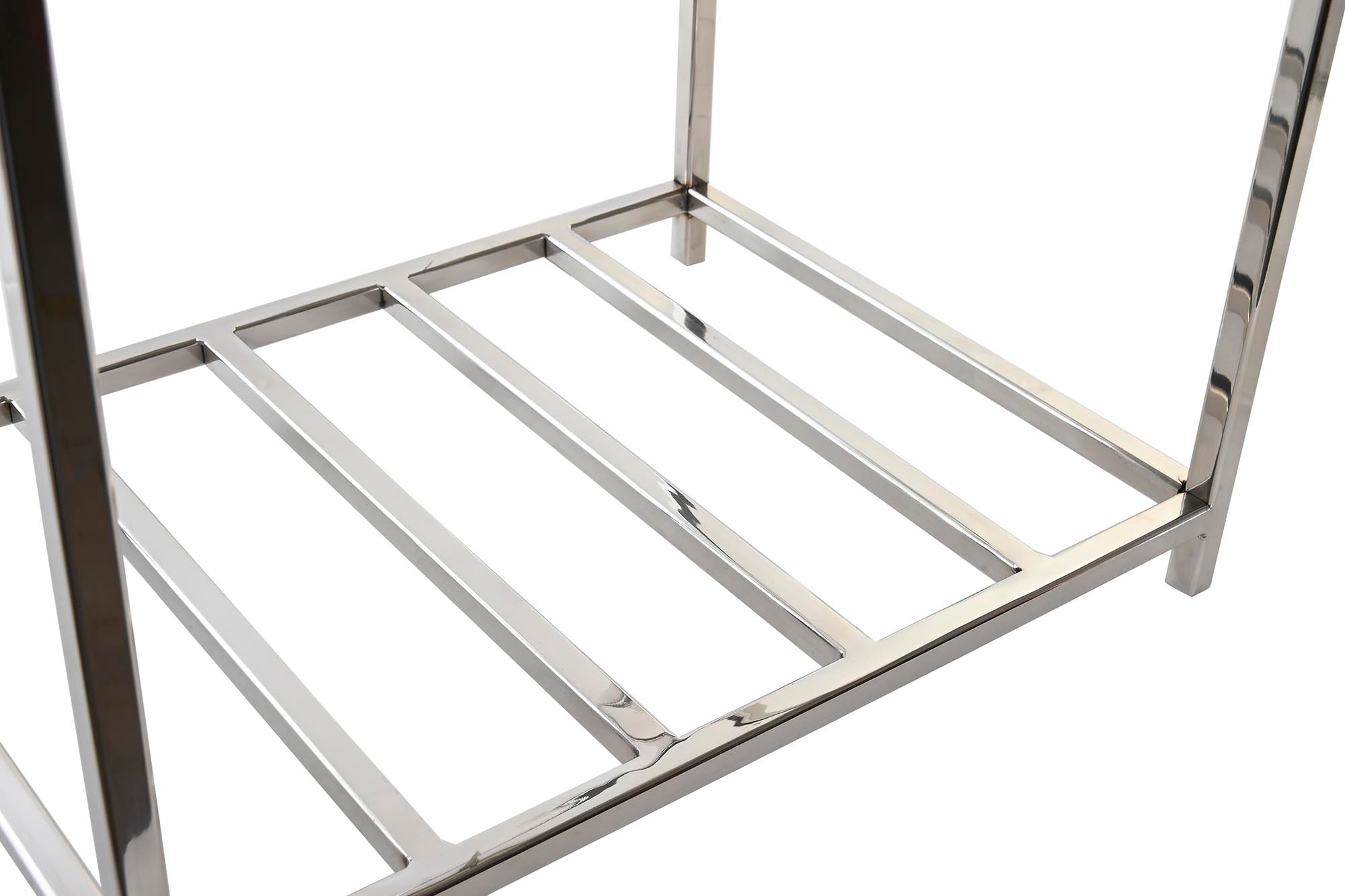 Leñera Inox 40X30X50 Niquelado Plateado
