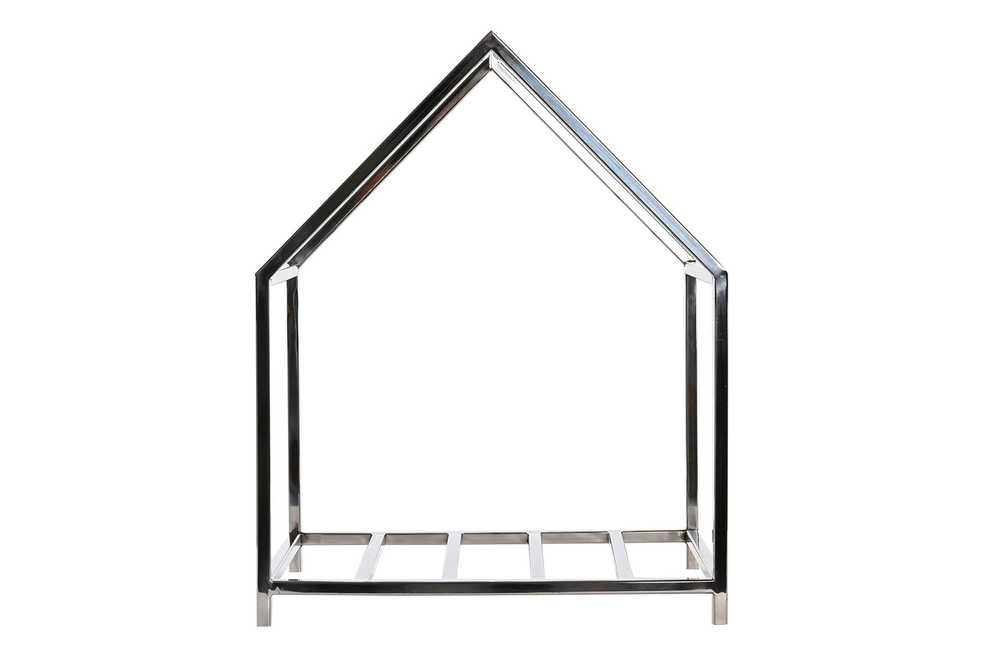 Leñera Inox 40X30X50 Niquelado Plateado