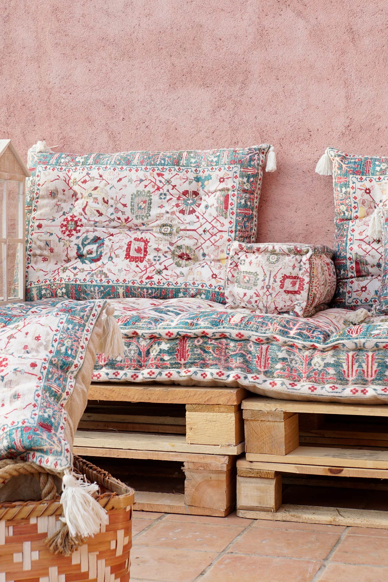 Set of 4 Cotton Armchairs 155x76x65 Double Multicolor