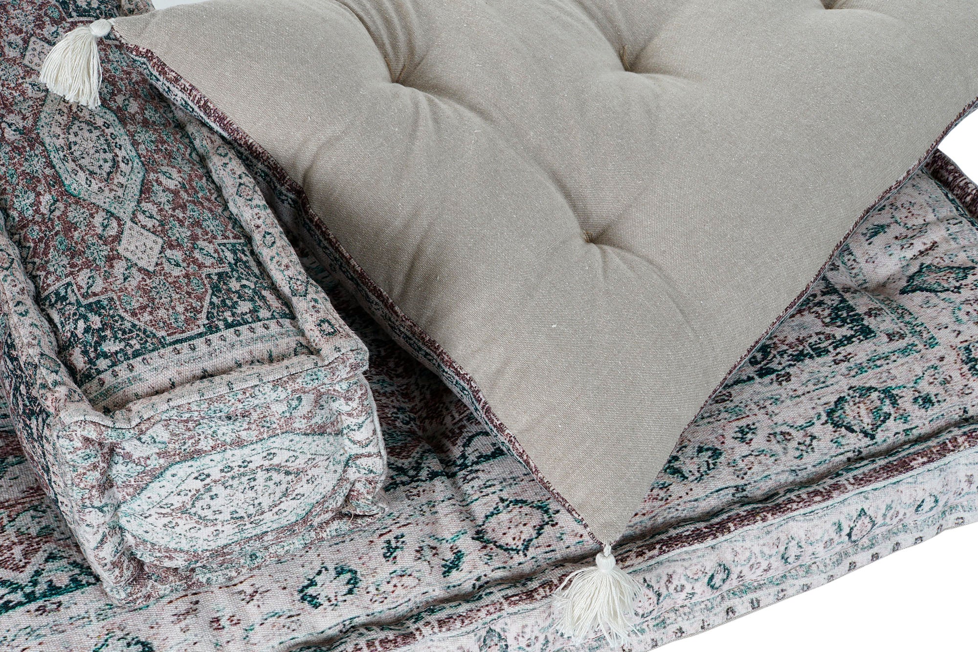 Set of 4 Cotton Armchairs 155x76x65 Worn Green