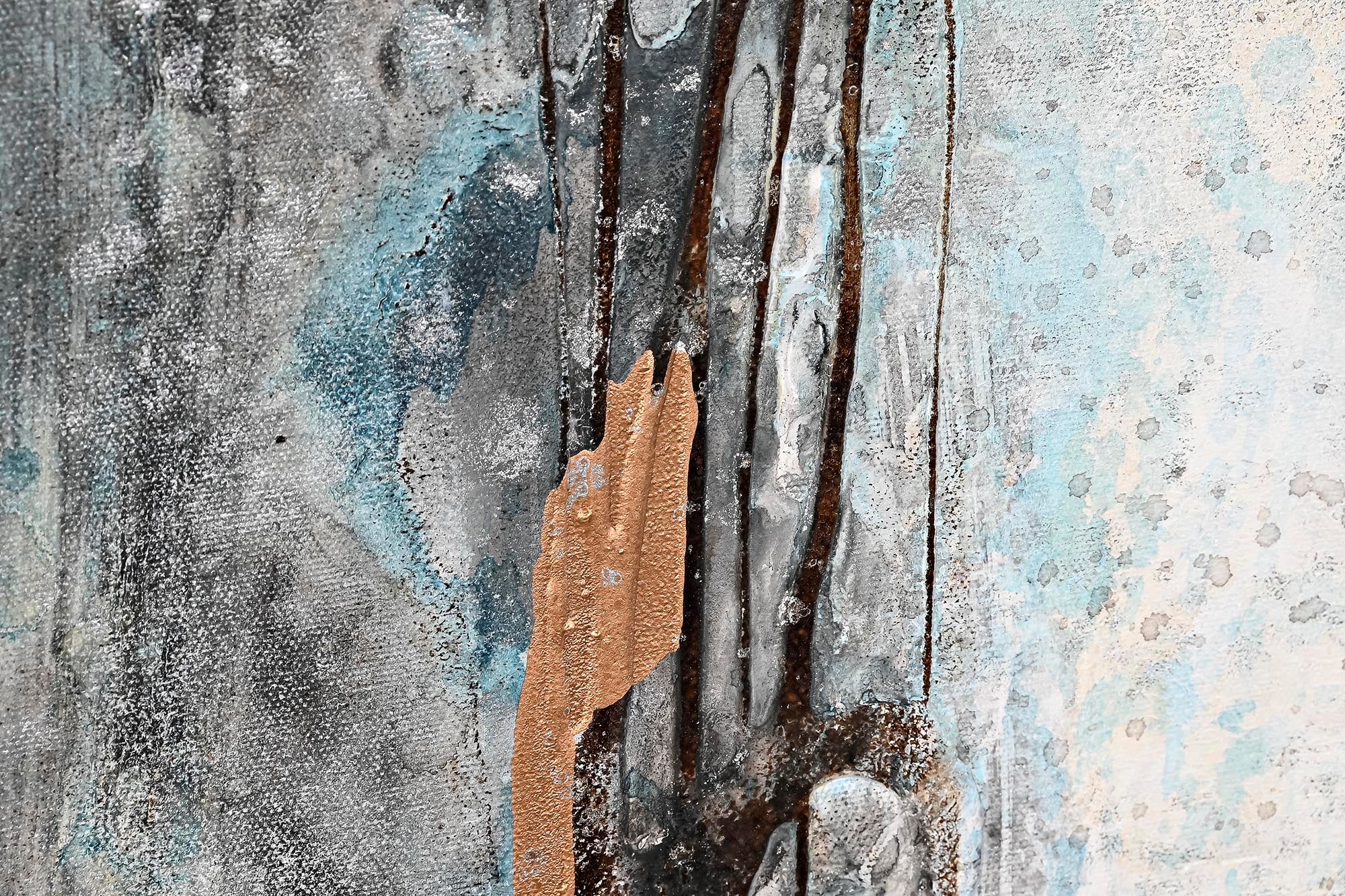 Cuadro Lienzo Ps 131X4X131 Abstracto Pintado Mano