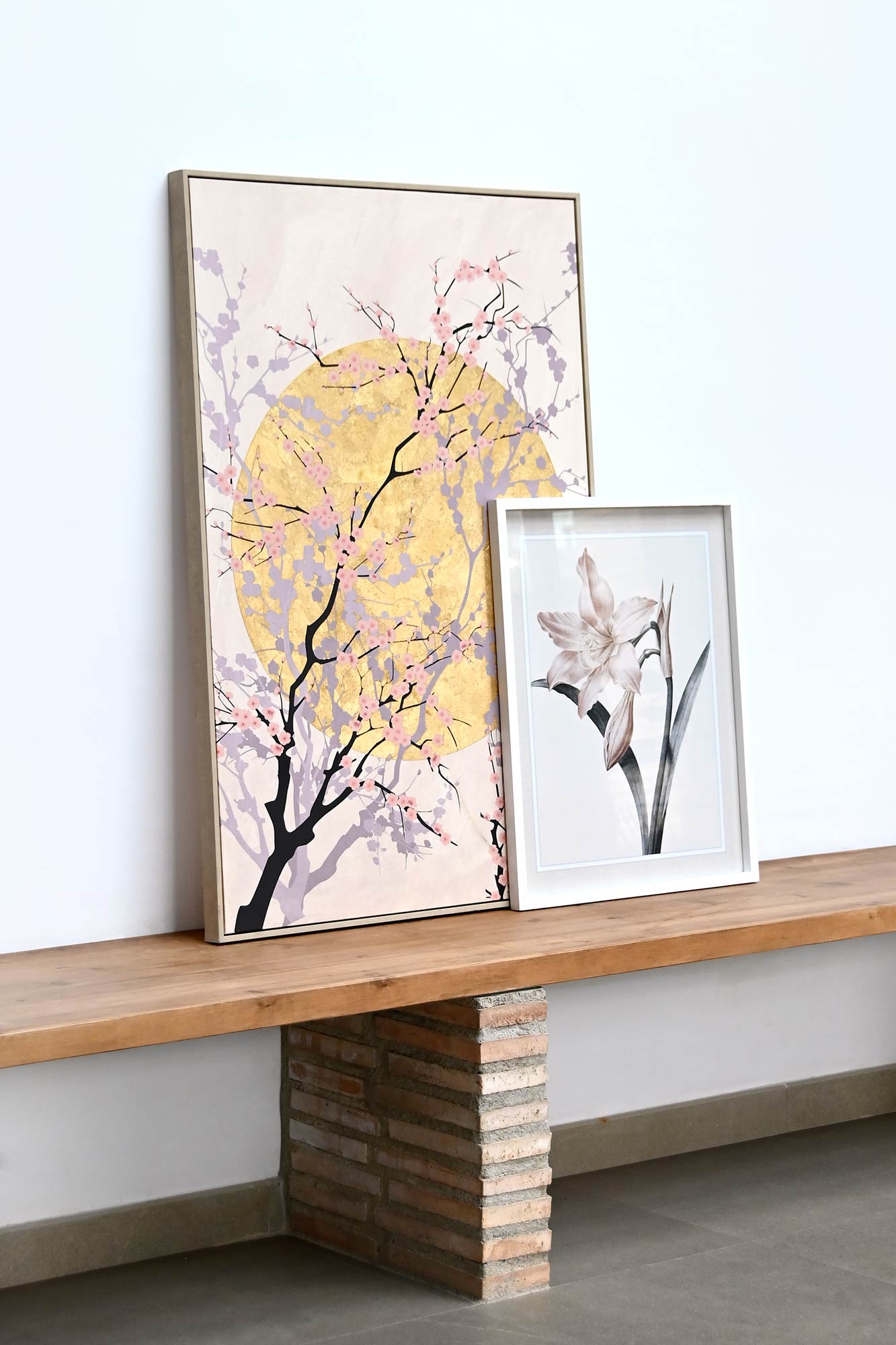 Quadro de vidro de bétula 55X2,5X70 flores 4 sortidas.