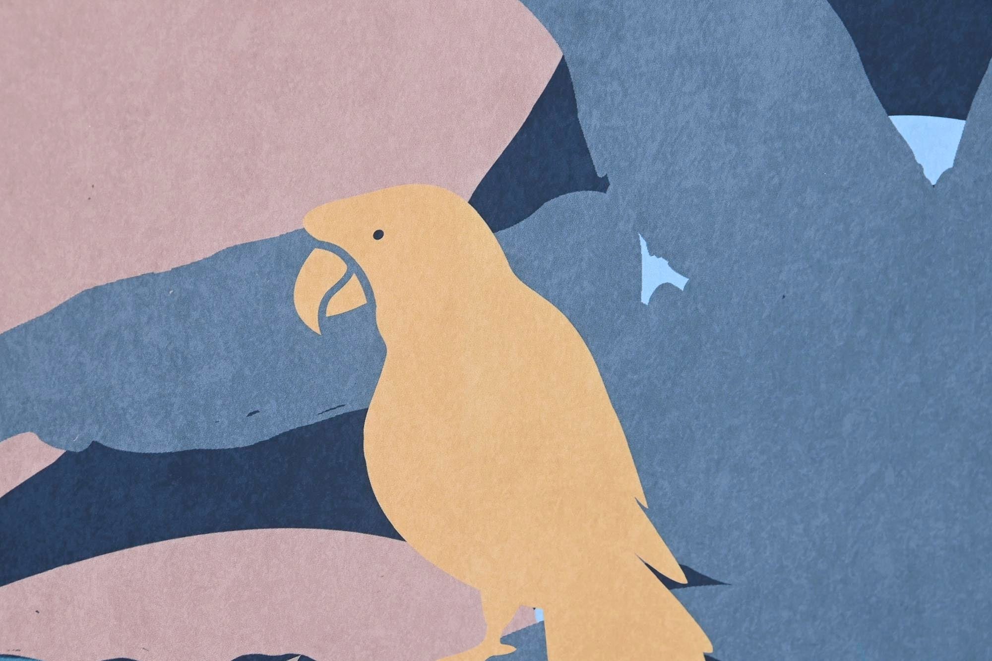 Conjunto de 3 quadros em tela MDF 140x3,8x100 azul selva