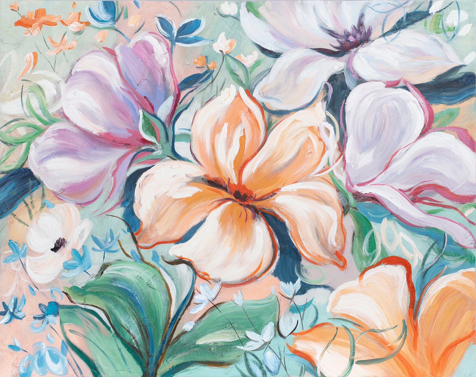 Pintura em tela Pinheiro 100X3,7X80 Flores 2 sortidas.