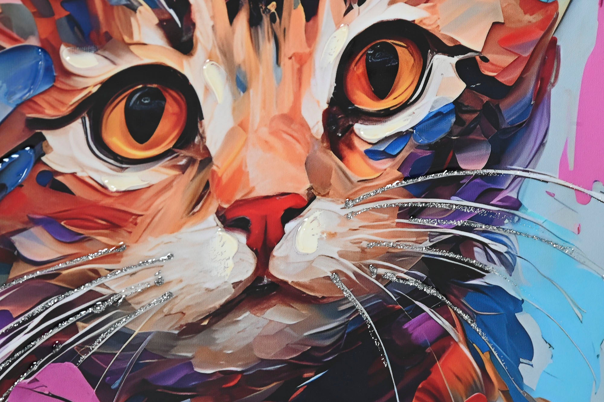 Cuadro Lienzo Mdf 40X1,8X60 Gatito Lacado 2 Surt.