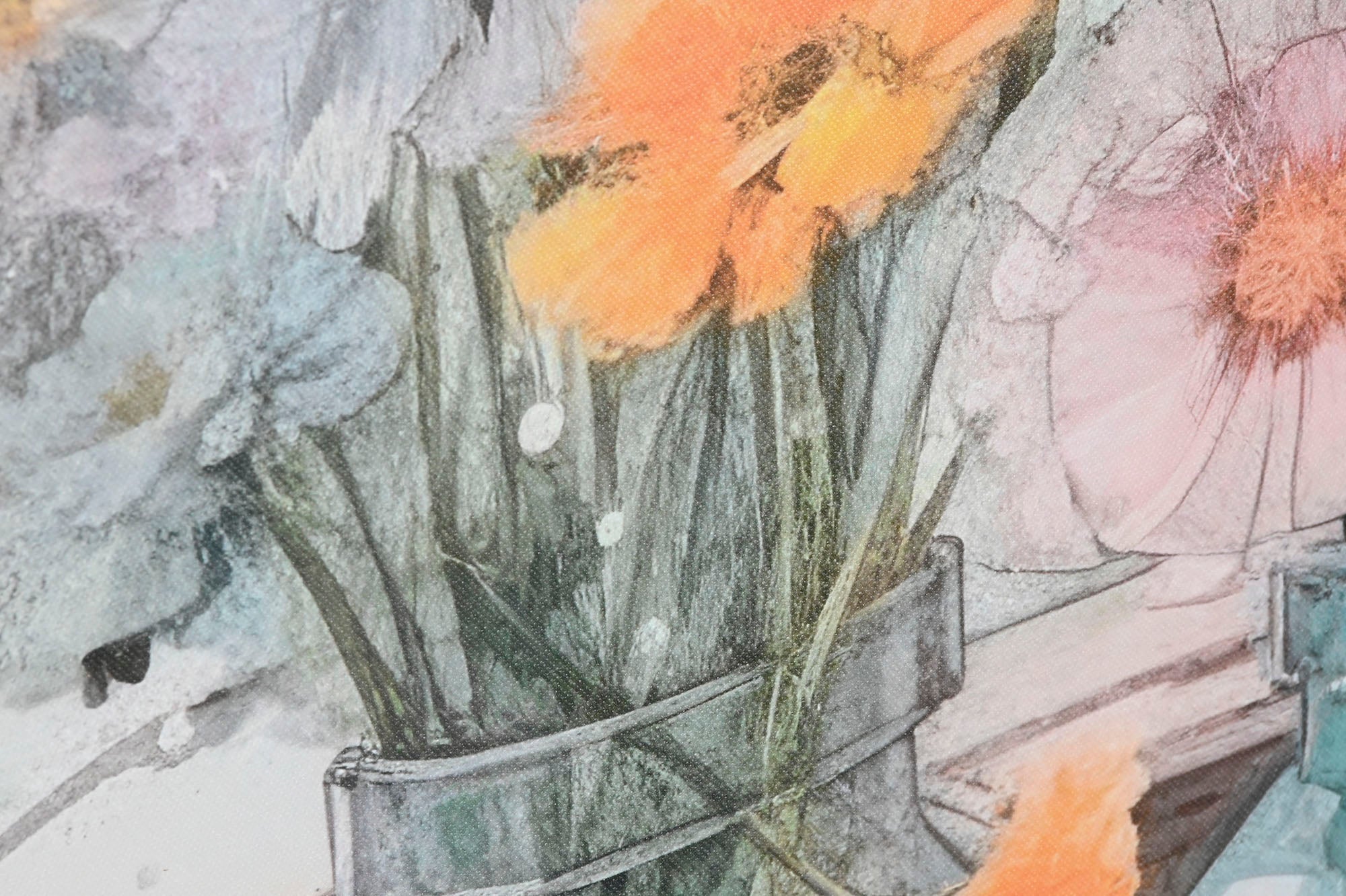 Canvas Painting Ps 80X3.5X80 Vases 4 Assorted.