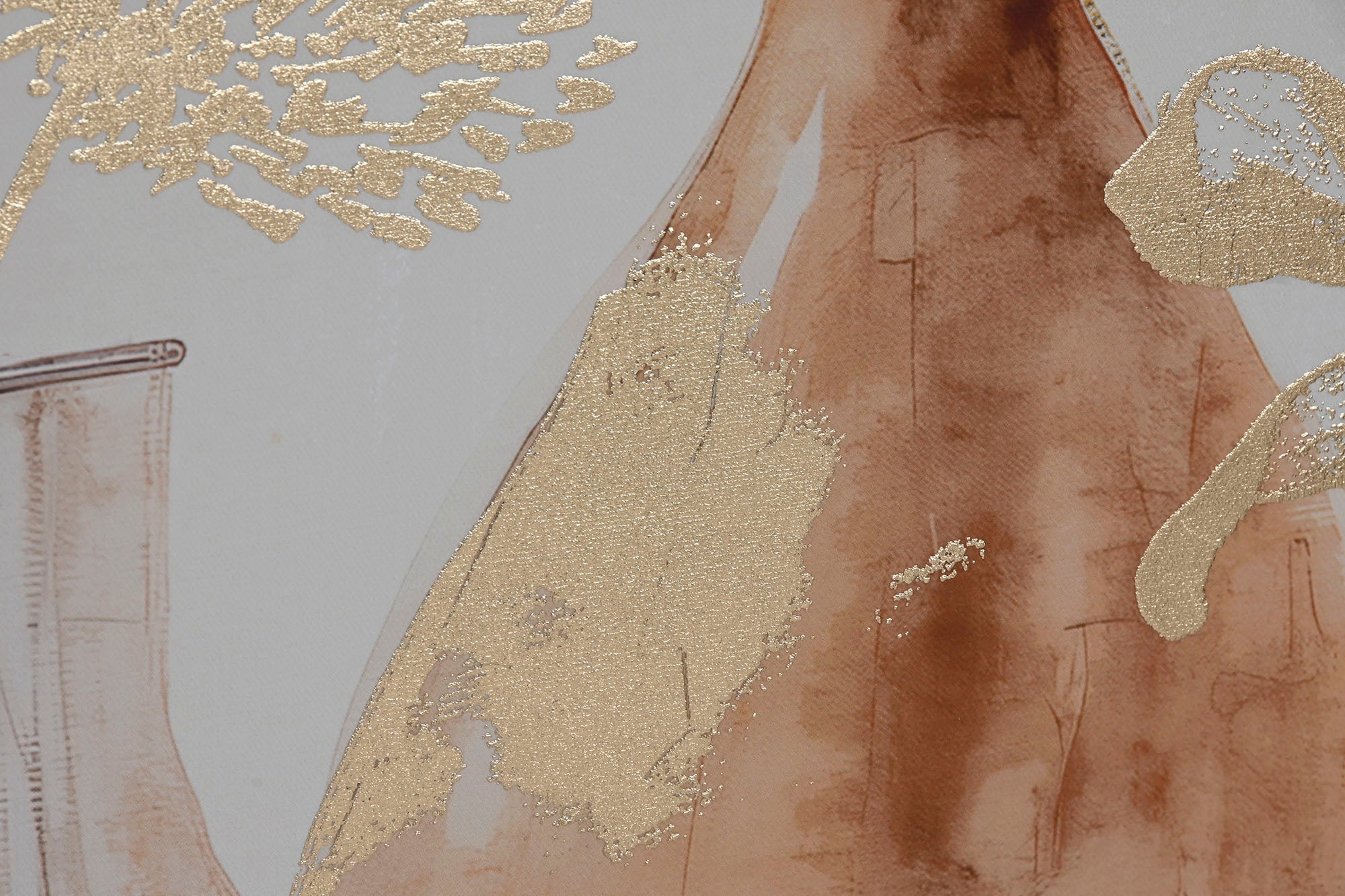 Canvas Painting Ps 82.5X3.5X82.5 Vases 2 Assortment.