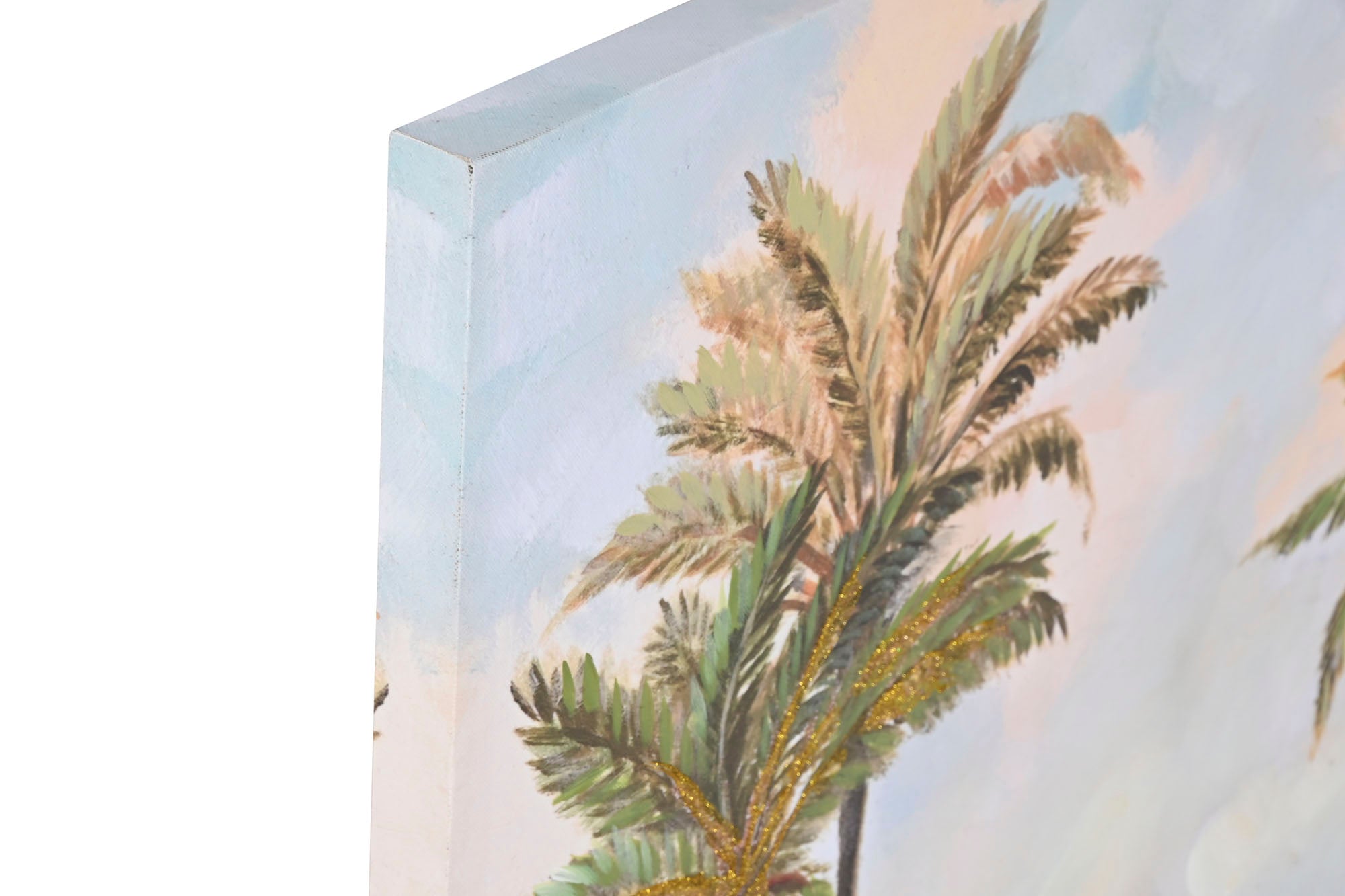 Cuadro Lienzo Mdf 80X3X80 Playa Palmeras 2 Surt.