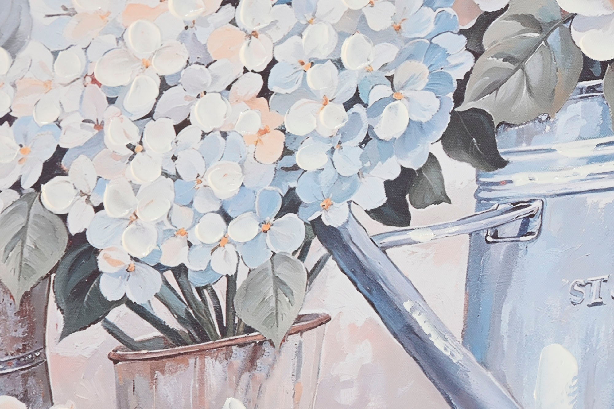 Pintura em tela de abeto 60X3X60 Hortênsias 2 sortidas.