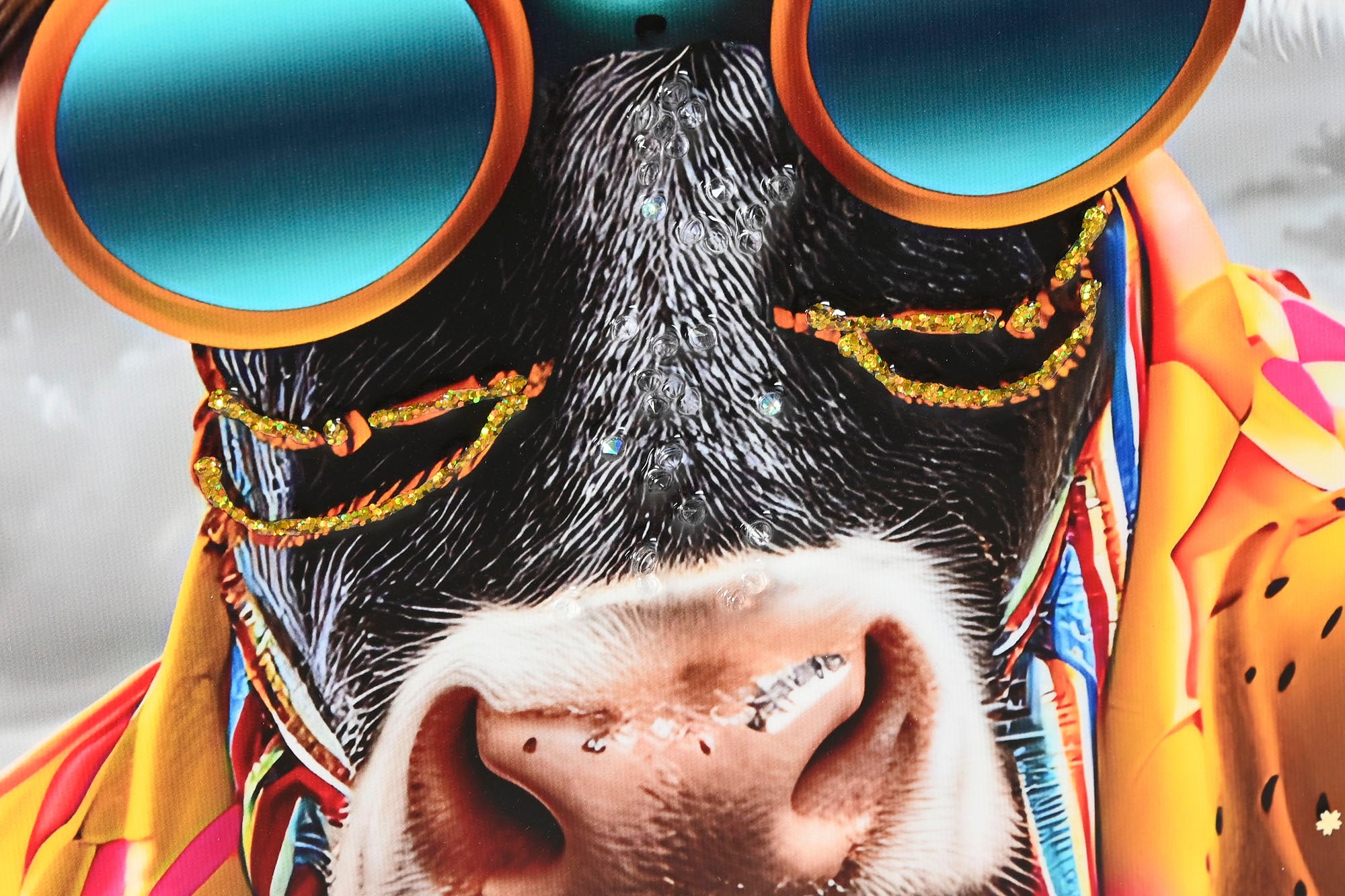 Pintura em tela Ps 90X4X60 Vacas Copos 2 Sortidos