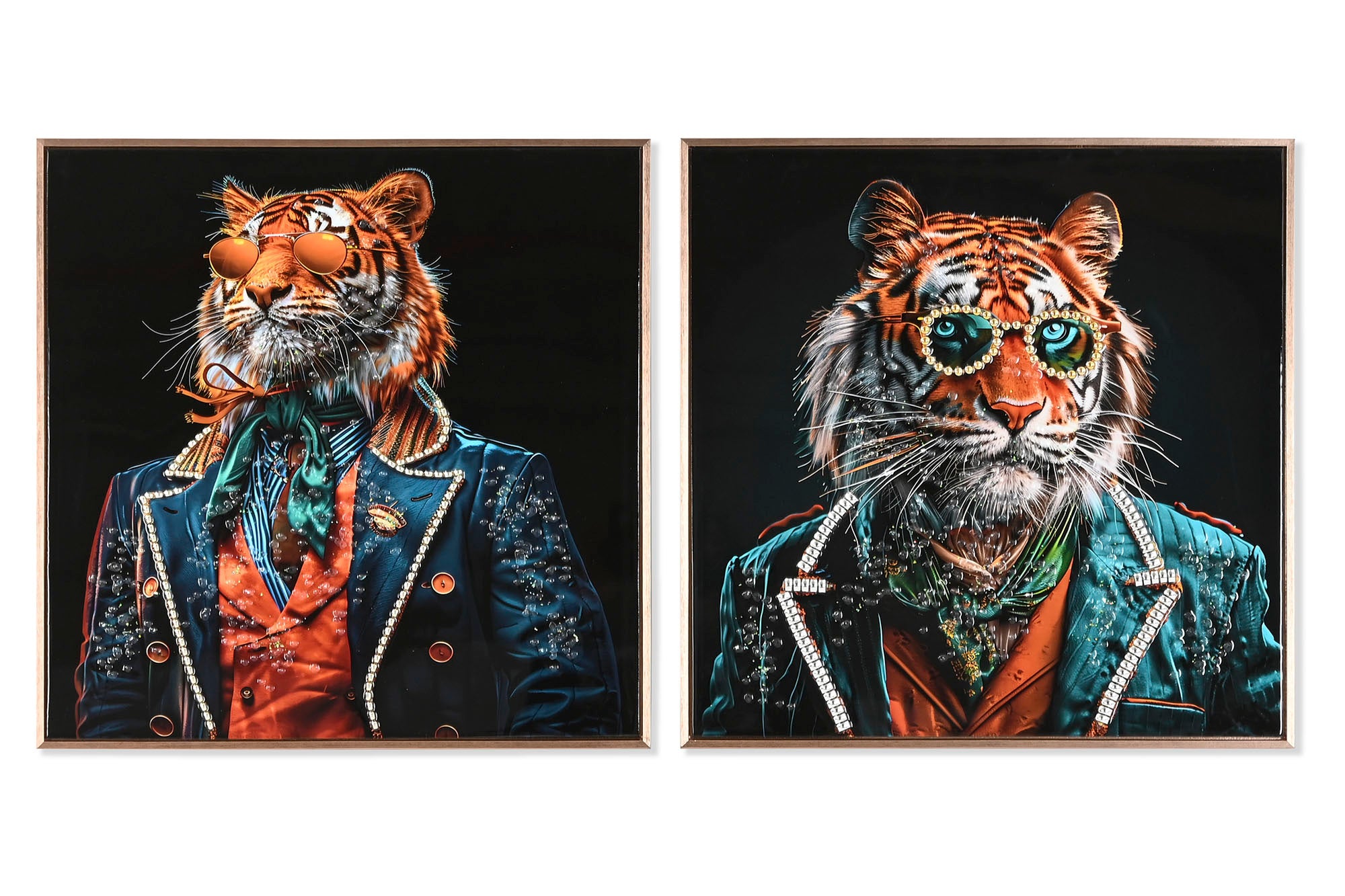 Pintura em tela Ps 60X3,5X60 Laqueada Tigre 2 Sortidas.