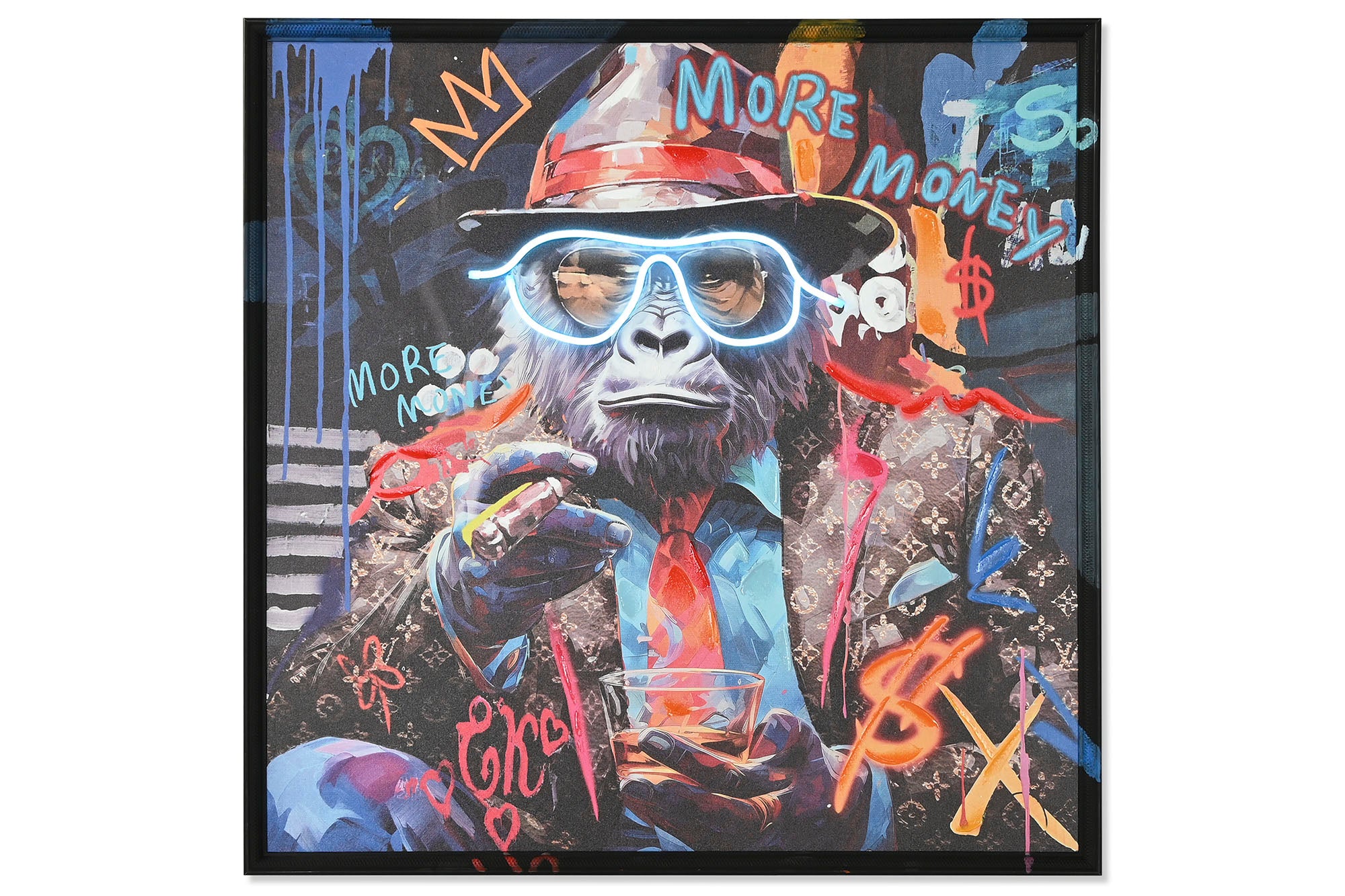 Cuadro Led Lienzo 83X3,7X83 Mono Gafas 2 Surt.