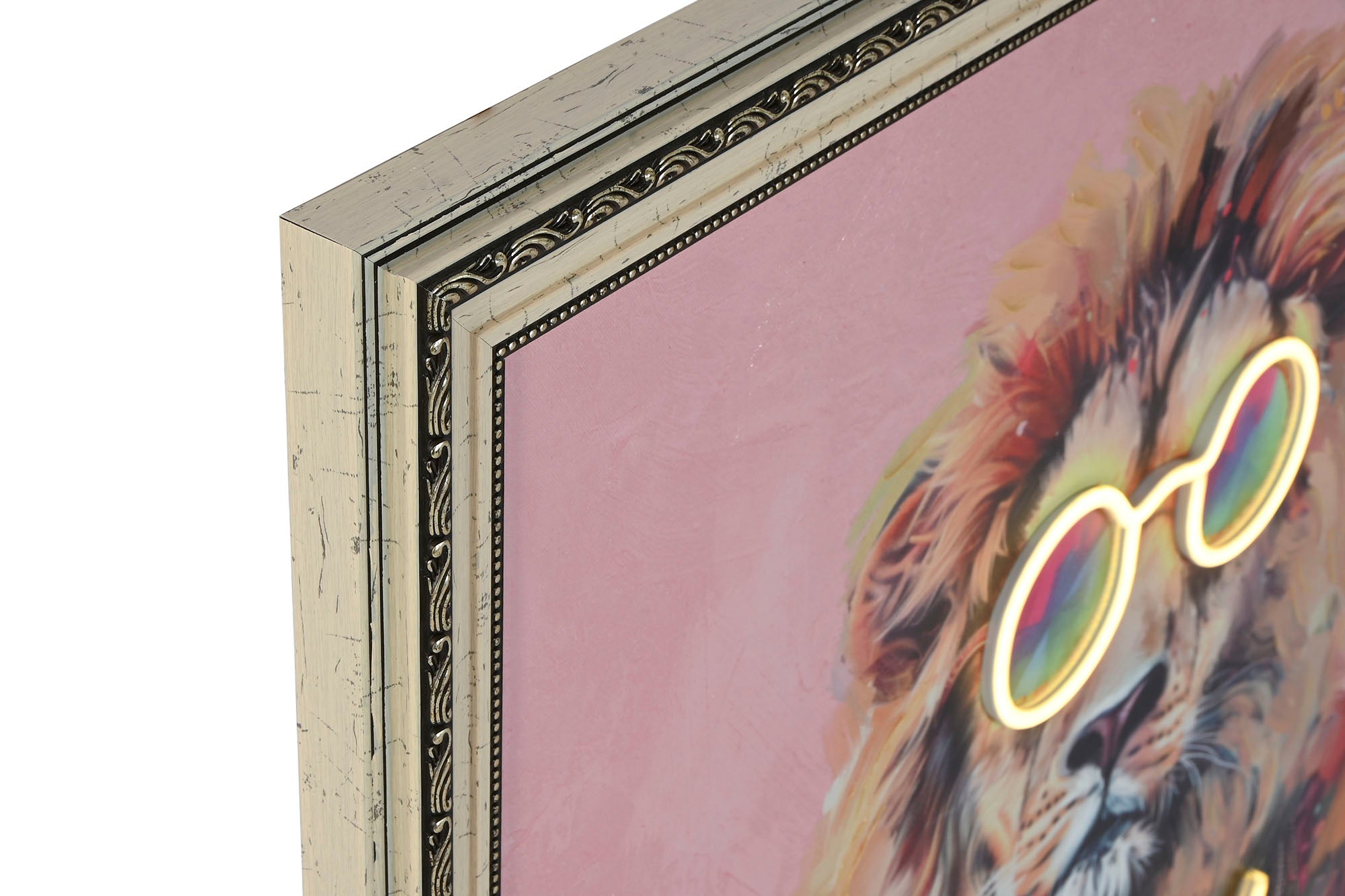 Cuadro Led Lienzo 84X4X84 Leon Gafas 2 Surt.