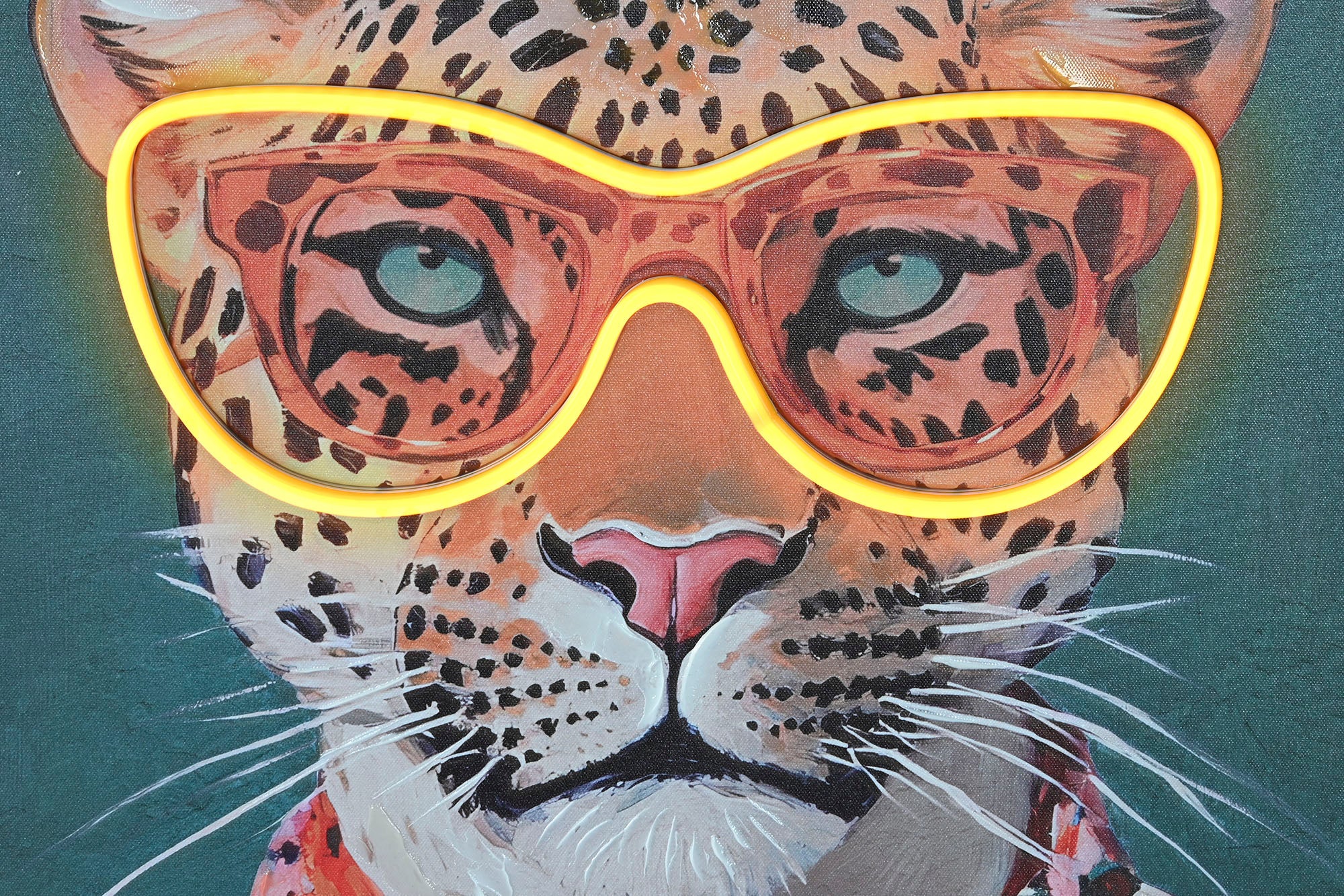 Cuadro Led Lienzo 63X3X93 Leopardo Gafas 2 Surt.