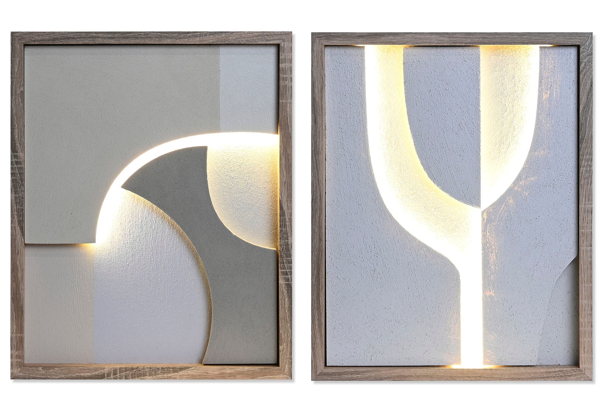 Cuadro Led Mdf 40X3,8X50 Moderno 3D 2 Surt.