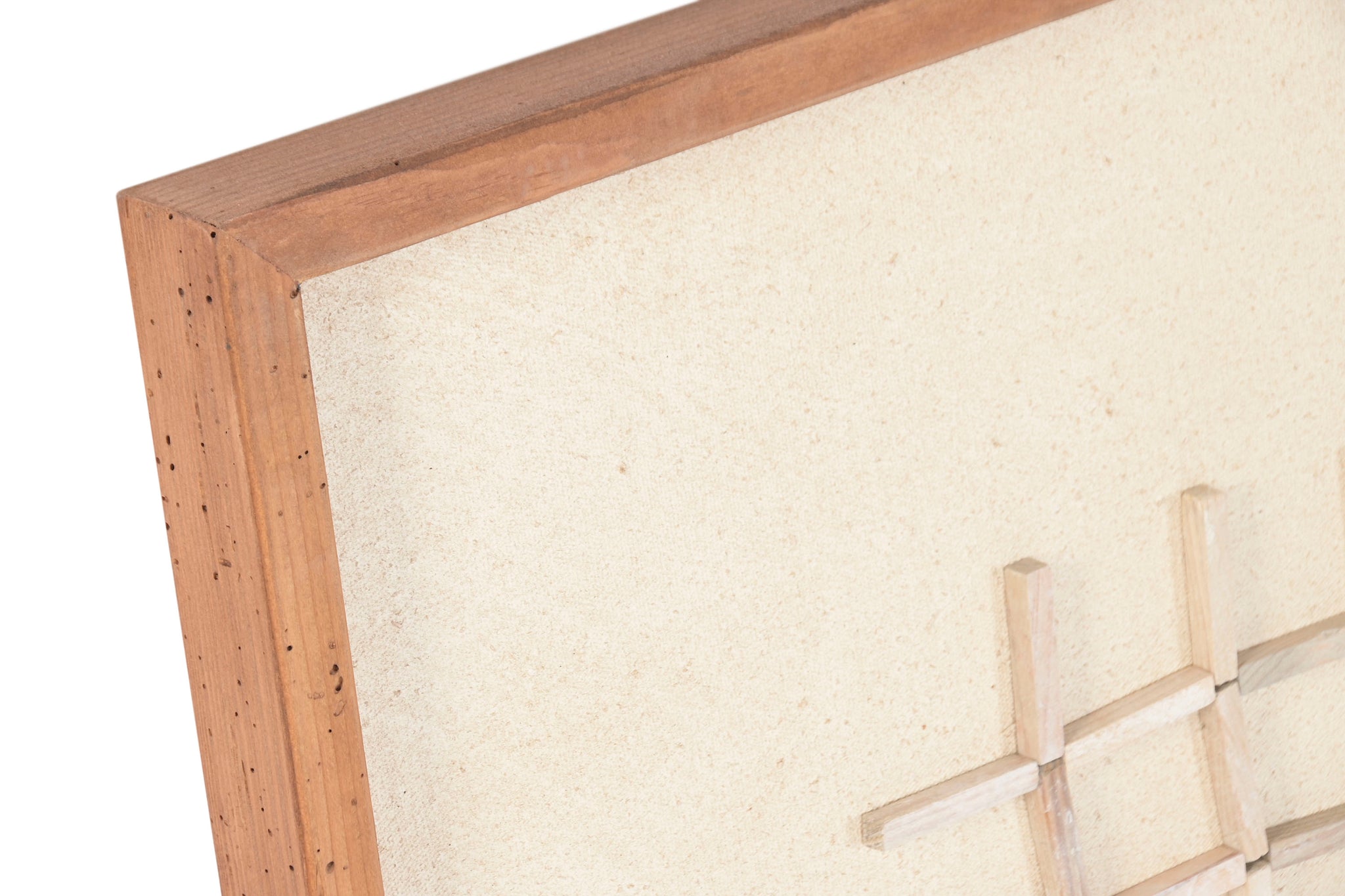 Cuadro Madera Reciclada Pino 62X4X62 3D Blanco