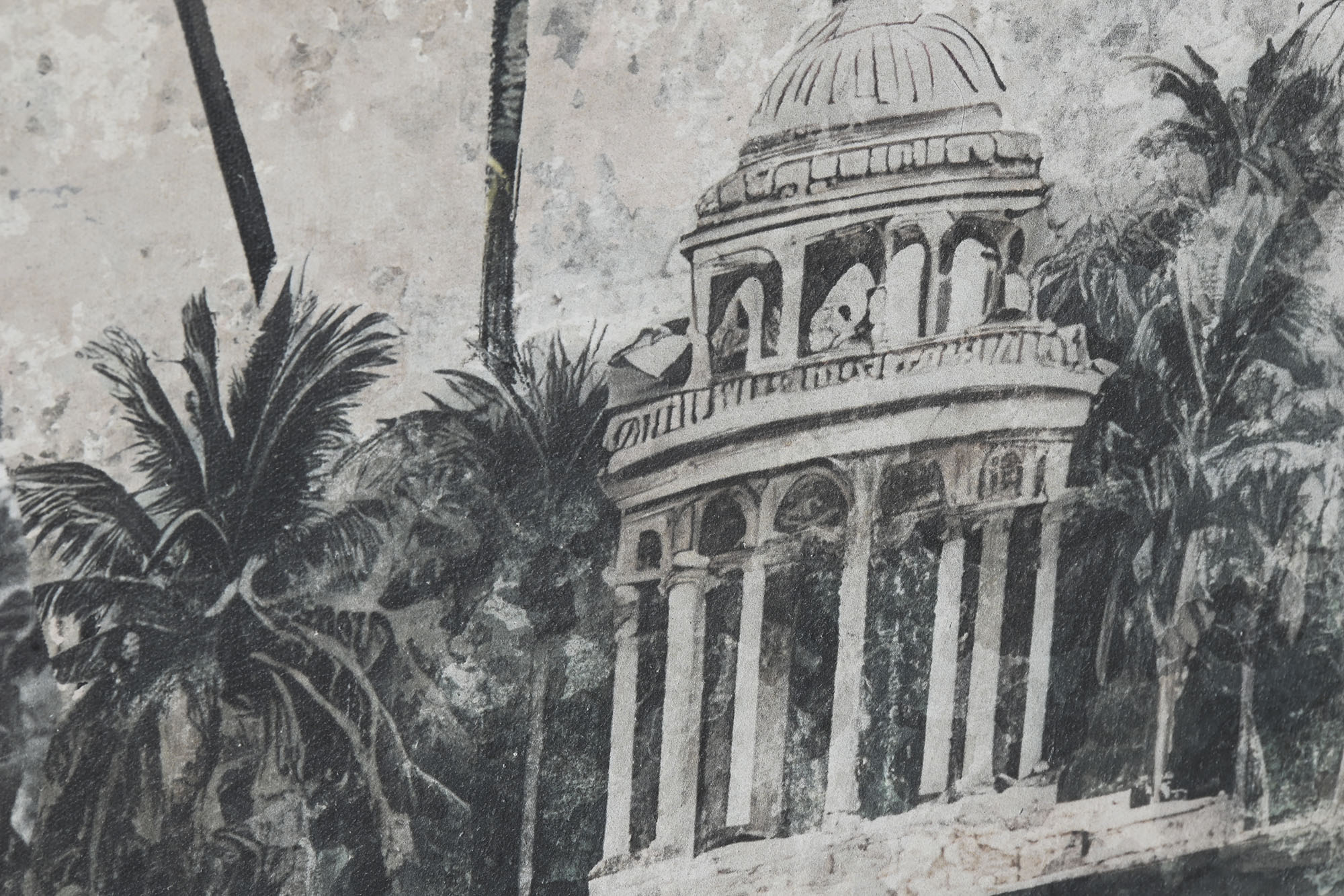 Cuadro Lienzo Ps 140X4X100 Lago Palmeras