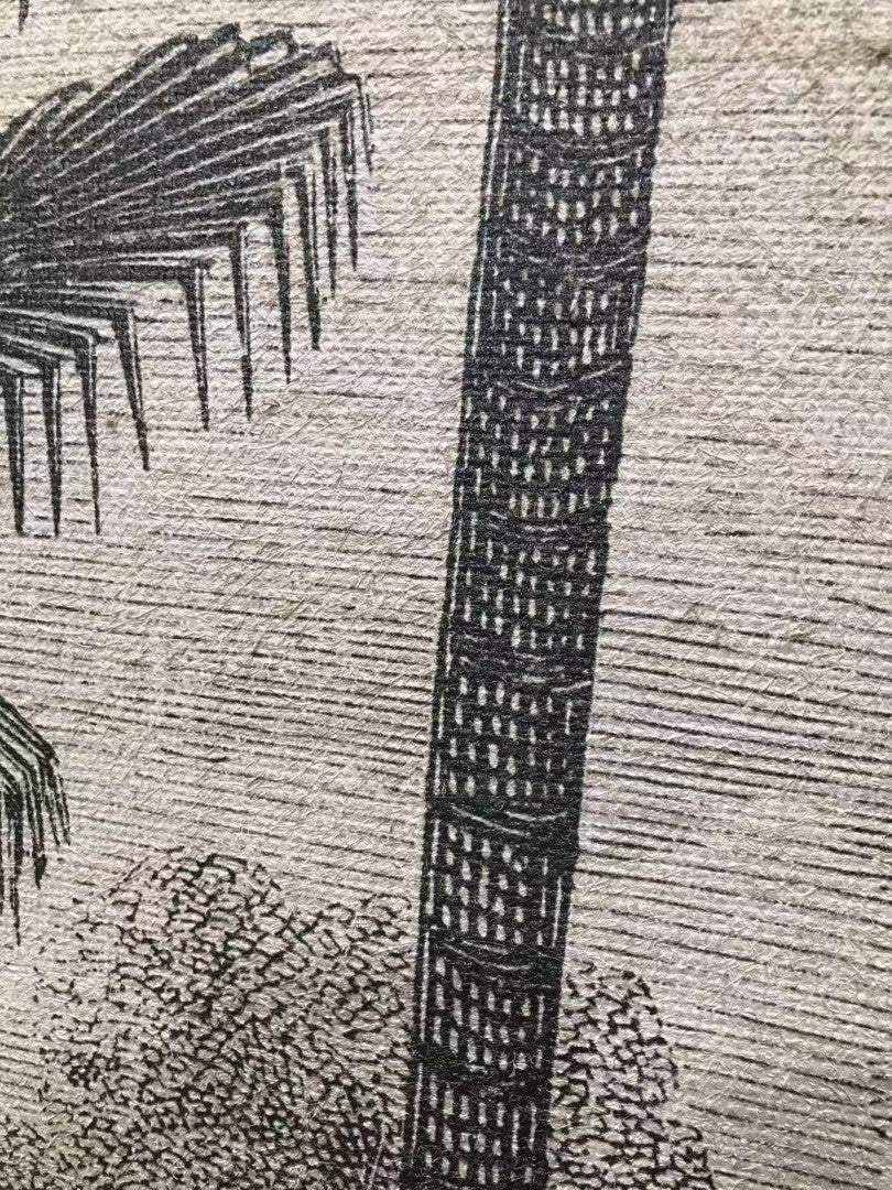 Cuadro Set 3 Yute Ps 180X4X120 Palmeras