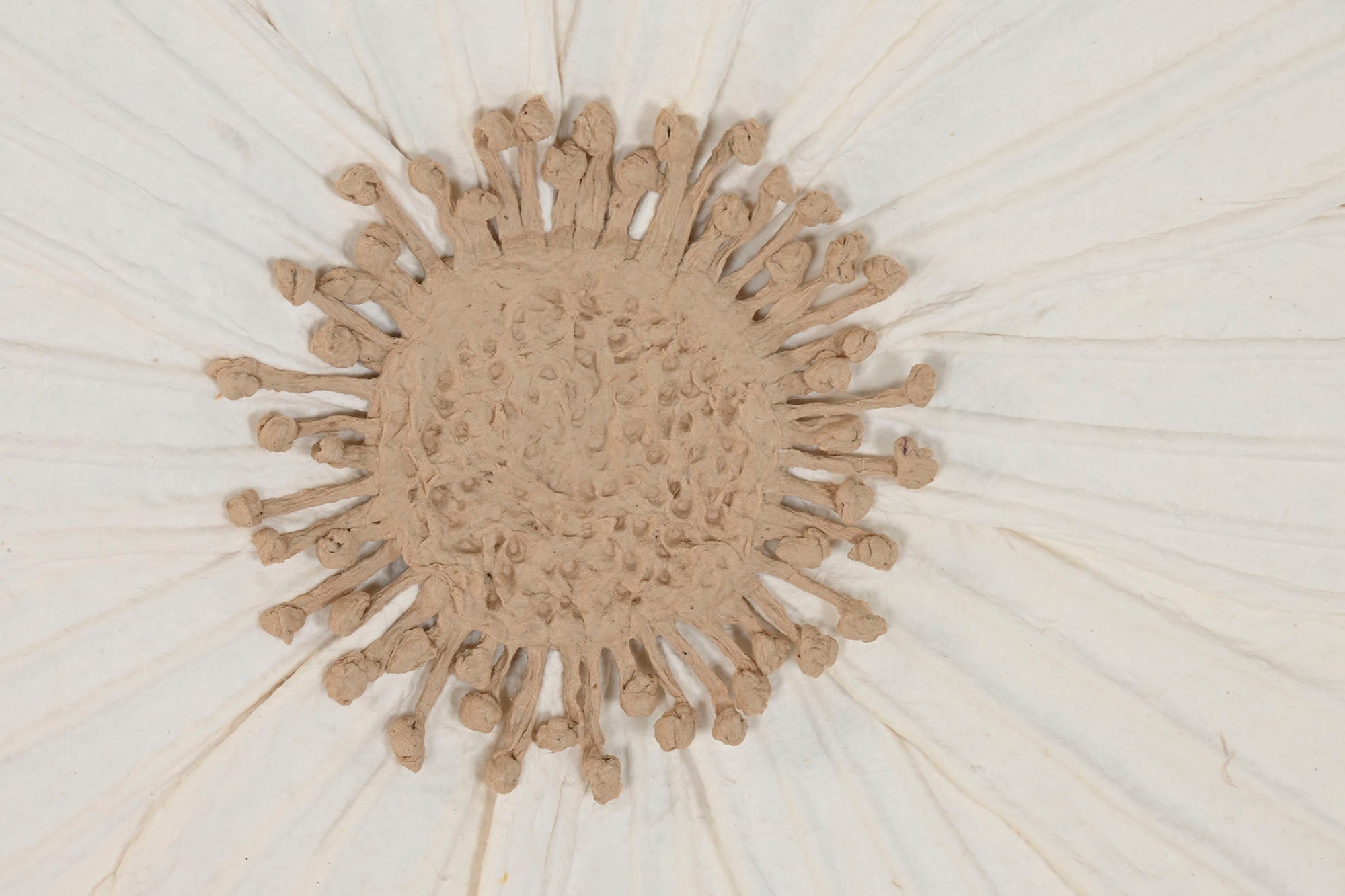 Cuadro Lienzo Papel Mache 120X7X120 Flor 3D Blanco